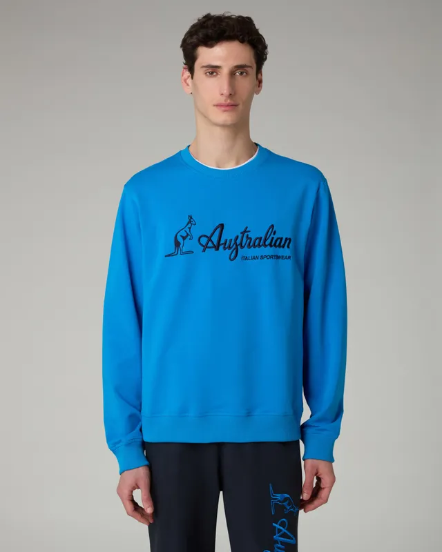australian-statement-logo-crewneck-felpa-girocollo-blu-capri image 1