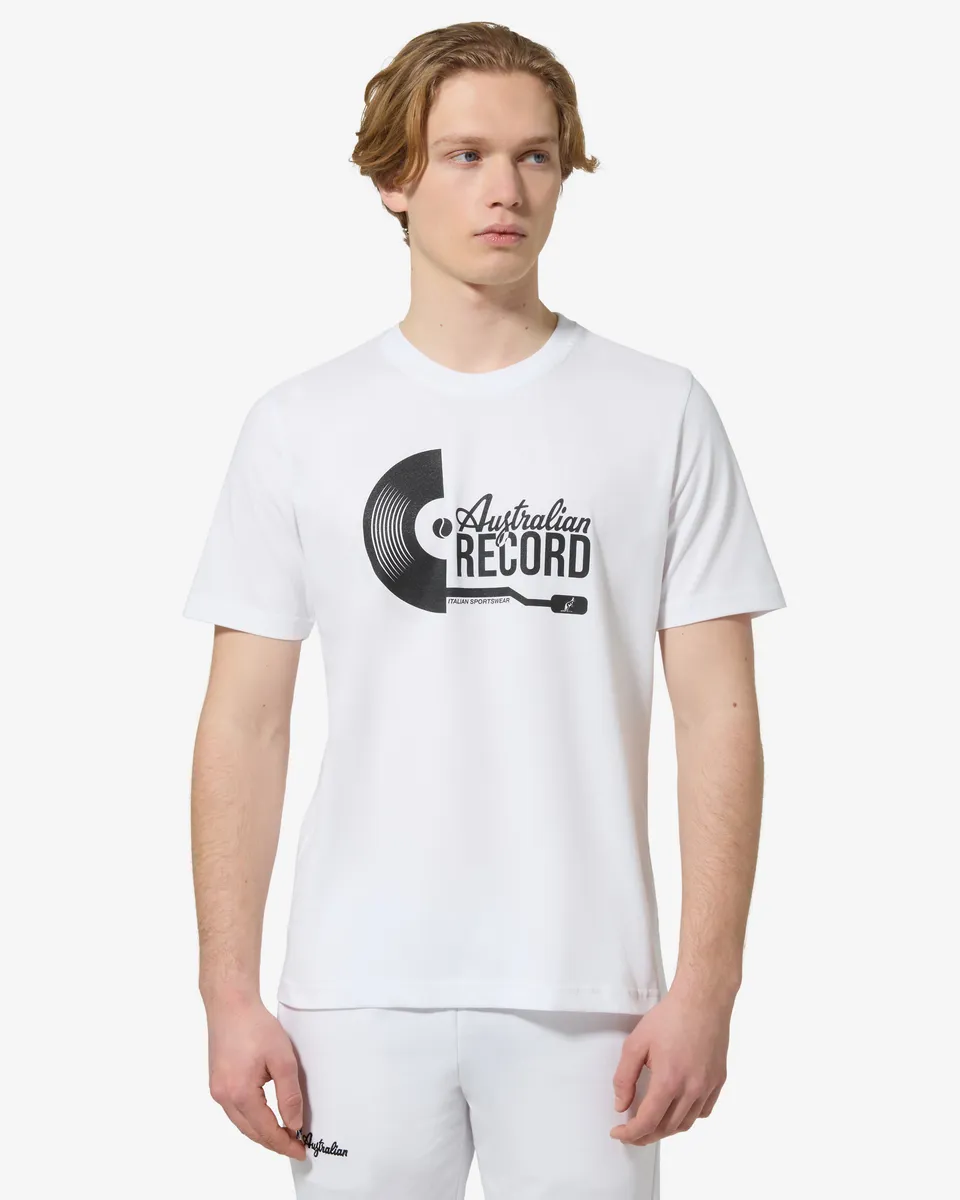 australian-record-t-shirt-cotone-bianco-regular-fit-made-in-italy image 1