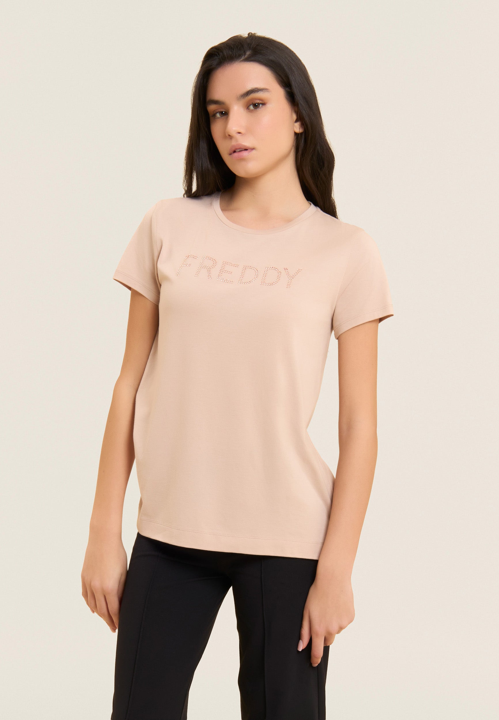 freddy-t-shirt-manica-corta-girocollo-logo-freddy-in-strass image 1