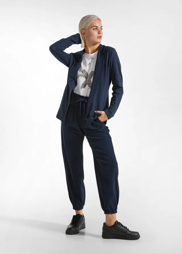 deha-pantalone-jogger-in-velluto-leggero-blu image 1