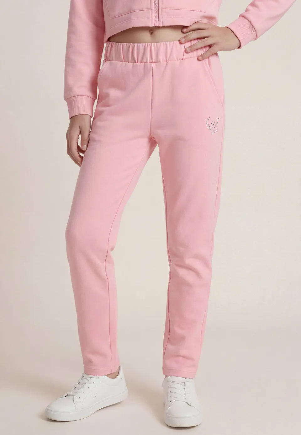 freddy-pantaloni-sportivi-jogger-bambina-logo-strass image 1