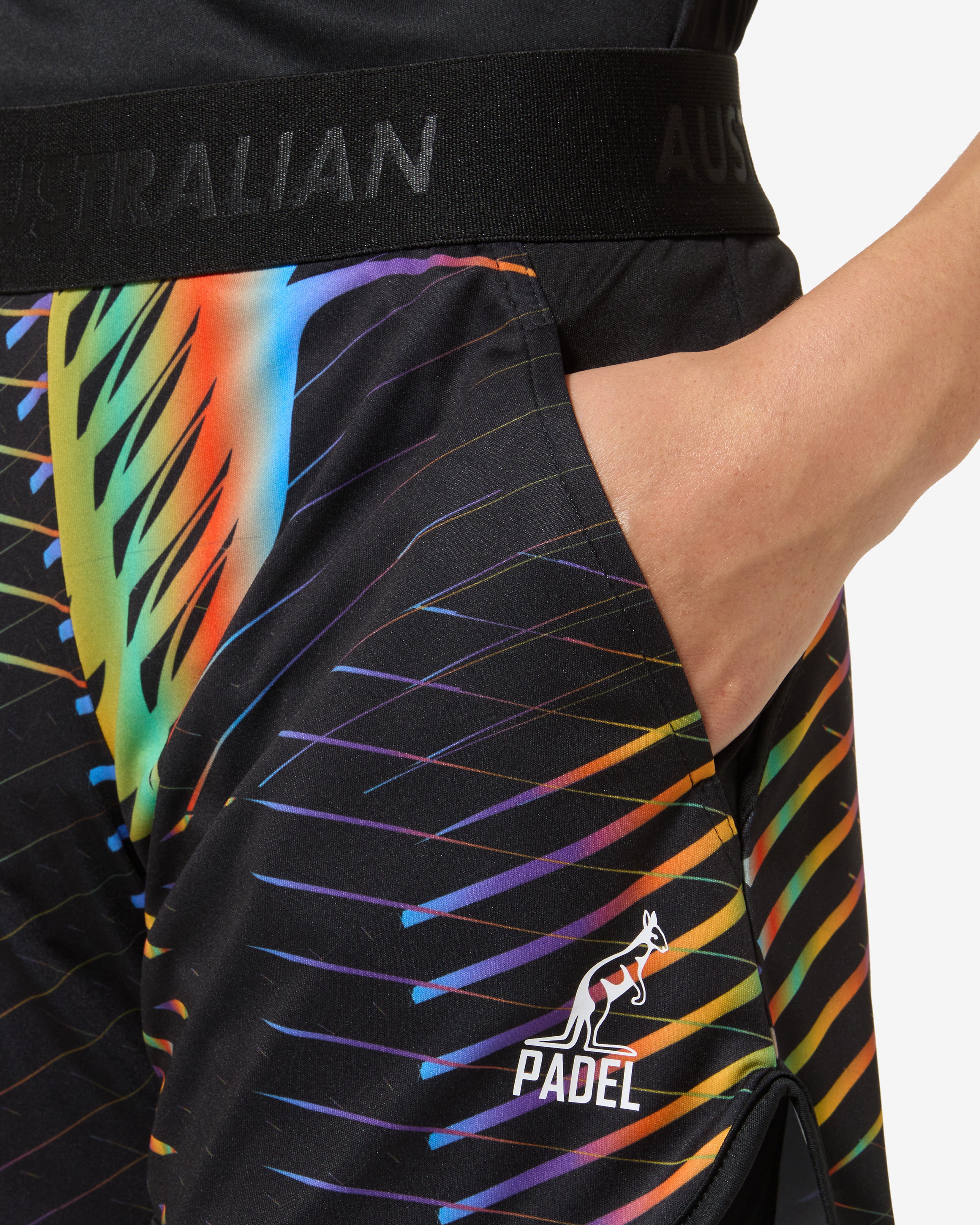 australian-chaos-short-nero-padel-tessuto-ace-traspirante image 4