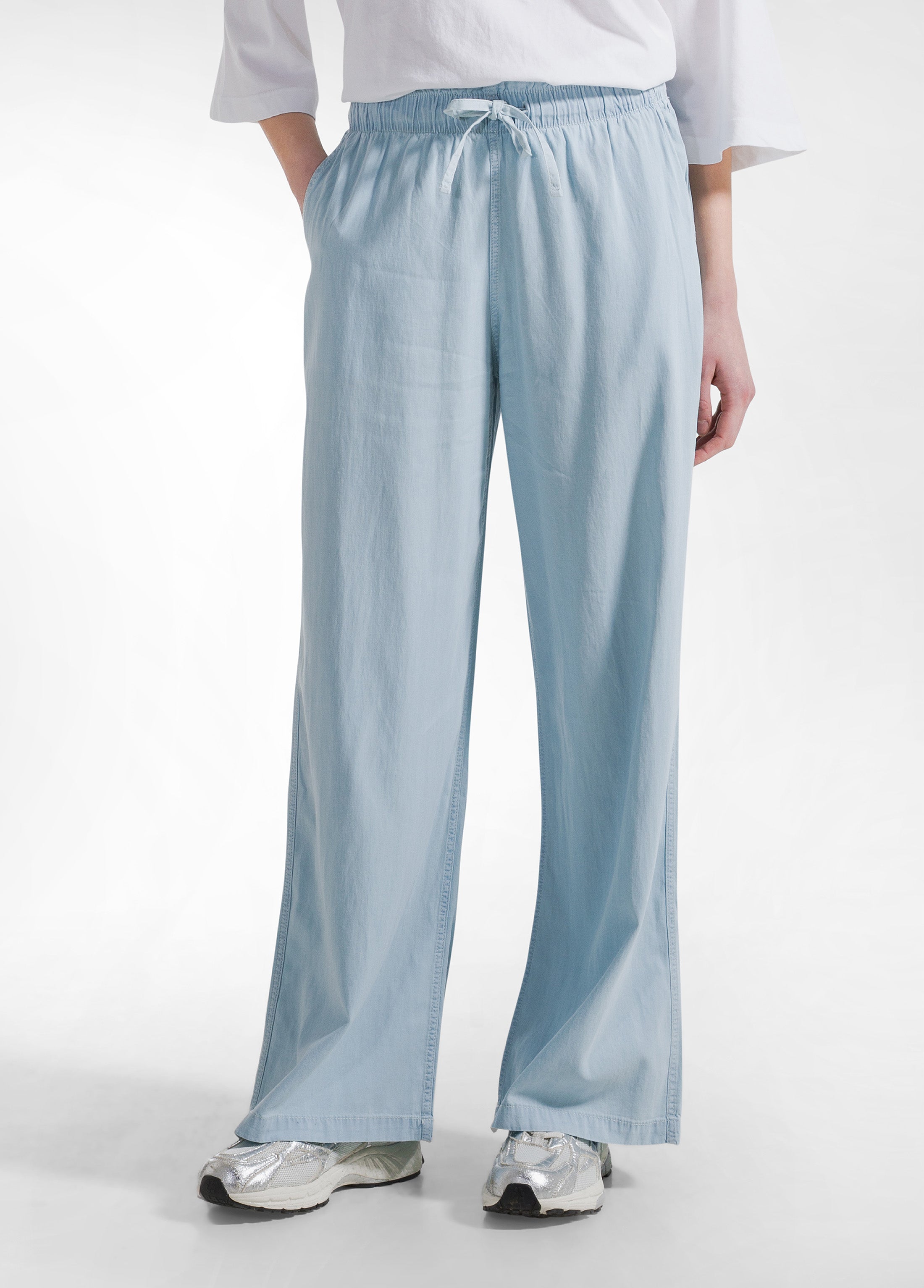 deha-pantaloni-palazzo-denim-lyocell-blu-modello-d42577 image 2