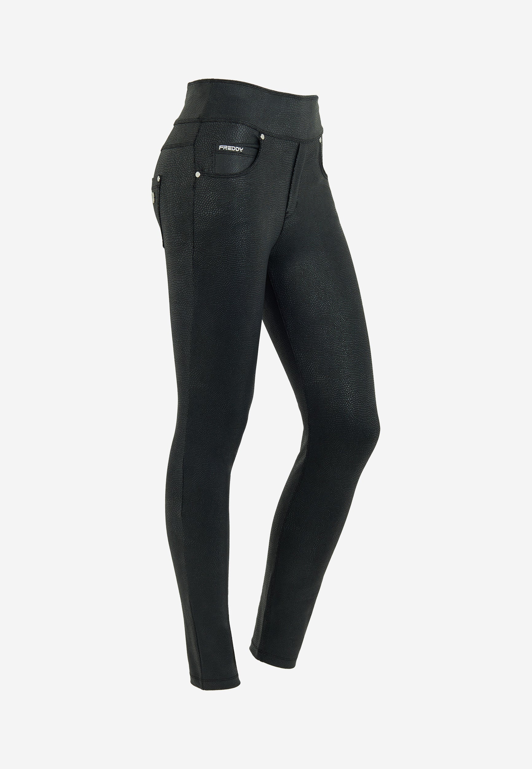 freddy-n-o-w-pantalone-skinny-vita-media-senza-bottoni-in-similpelle image 7
