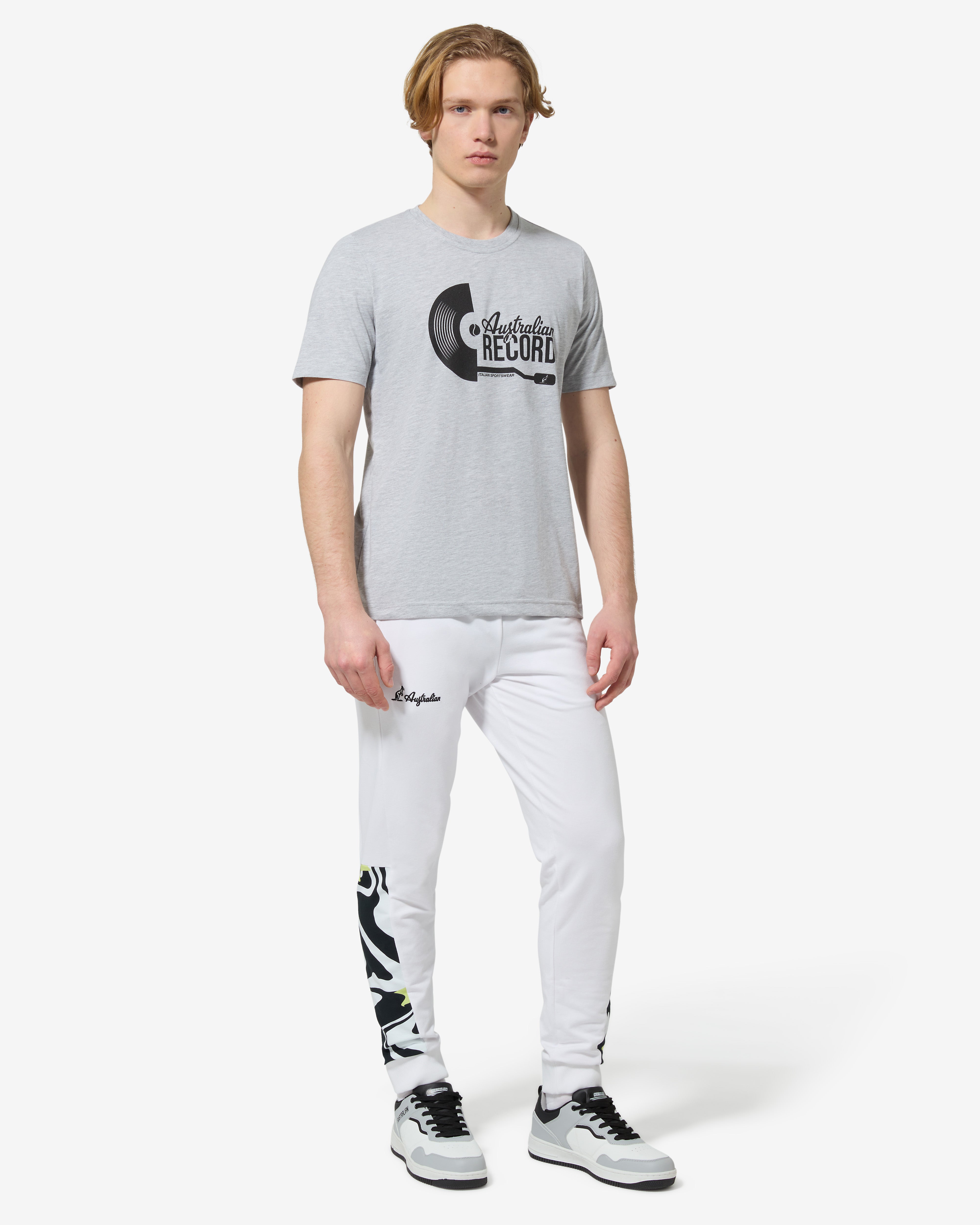 australian-record-t-shirt-in-cotone-grigio-melange-regular-fit image 2