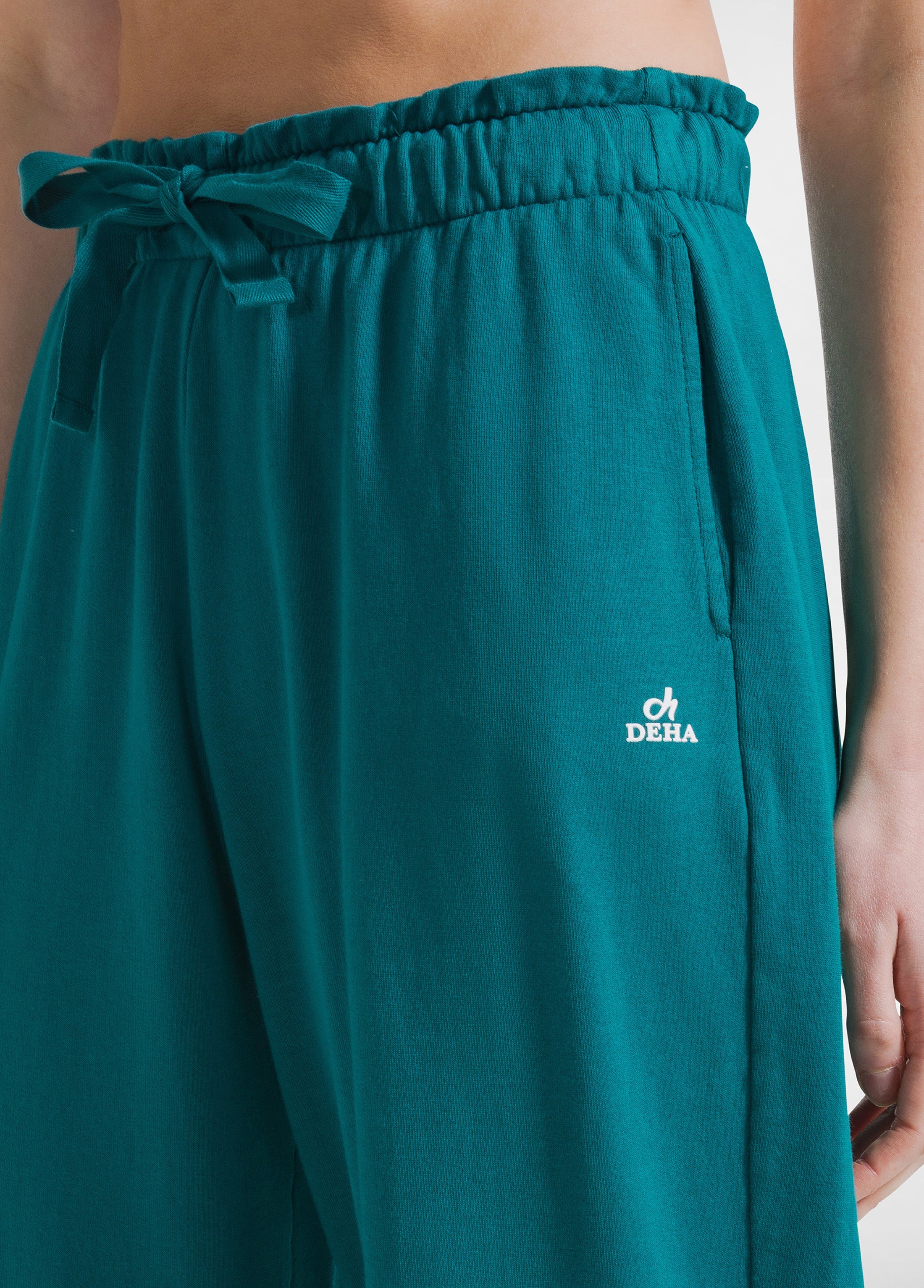 deha-d42145-pantaloni-in-cotone-morbido-verde-felpa-300g image 4