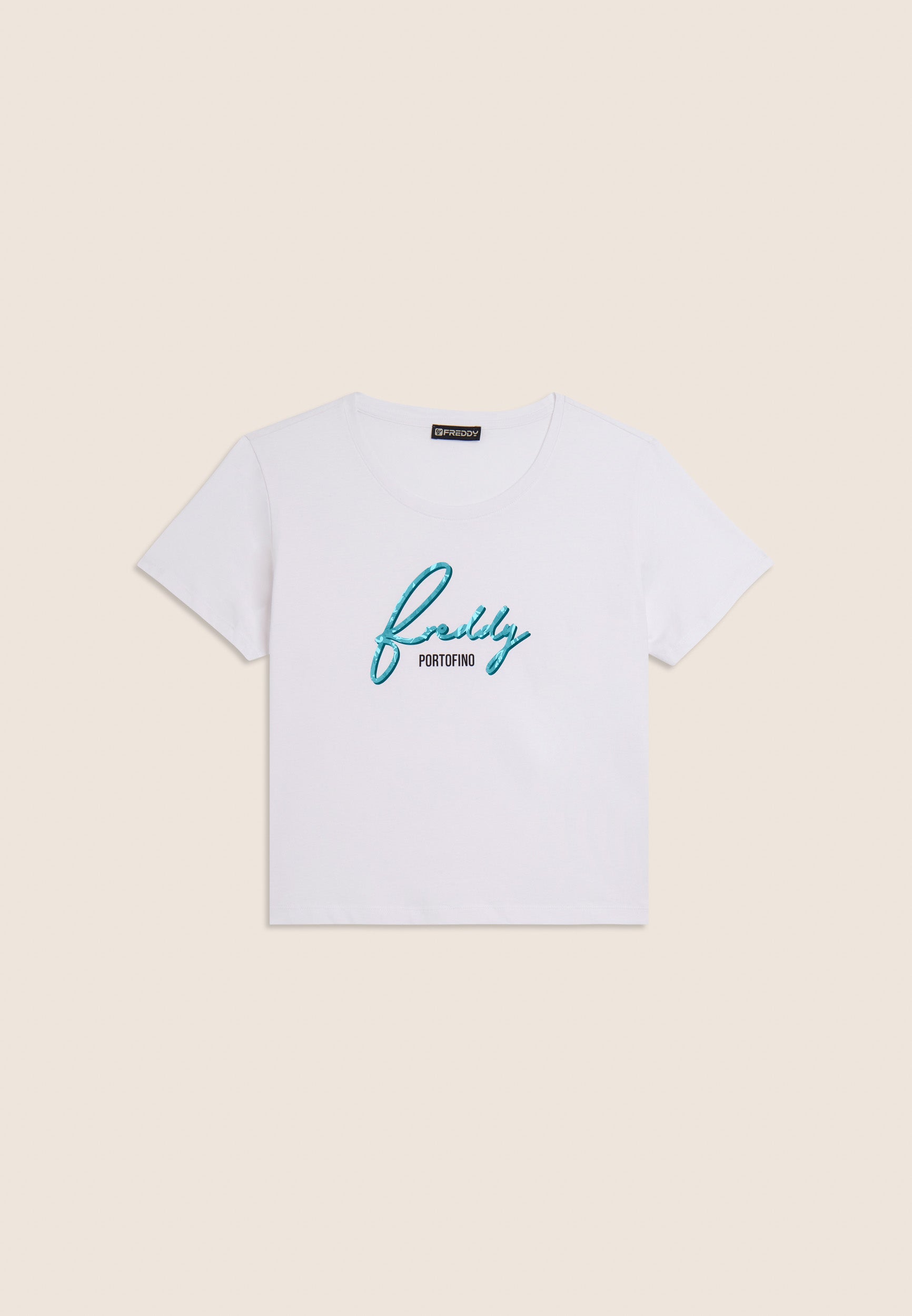 freddy-t-shirt-donna-regular-con-logo-floreale-in-jersey-cotone-supima image 8