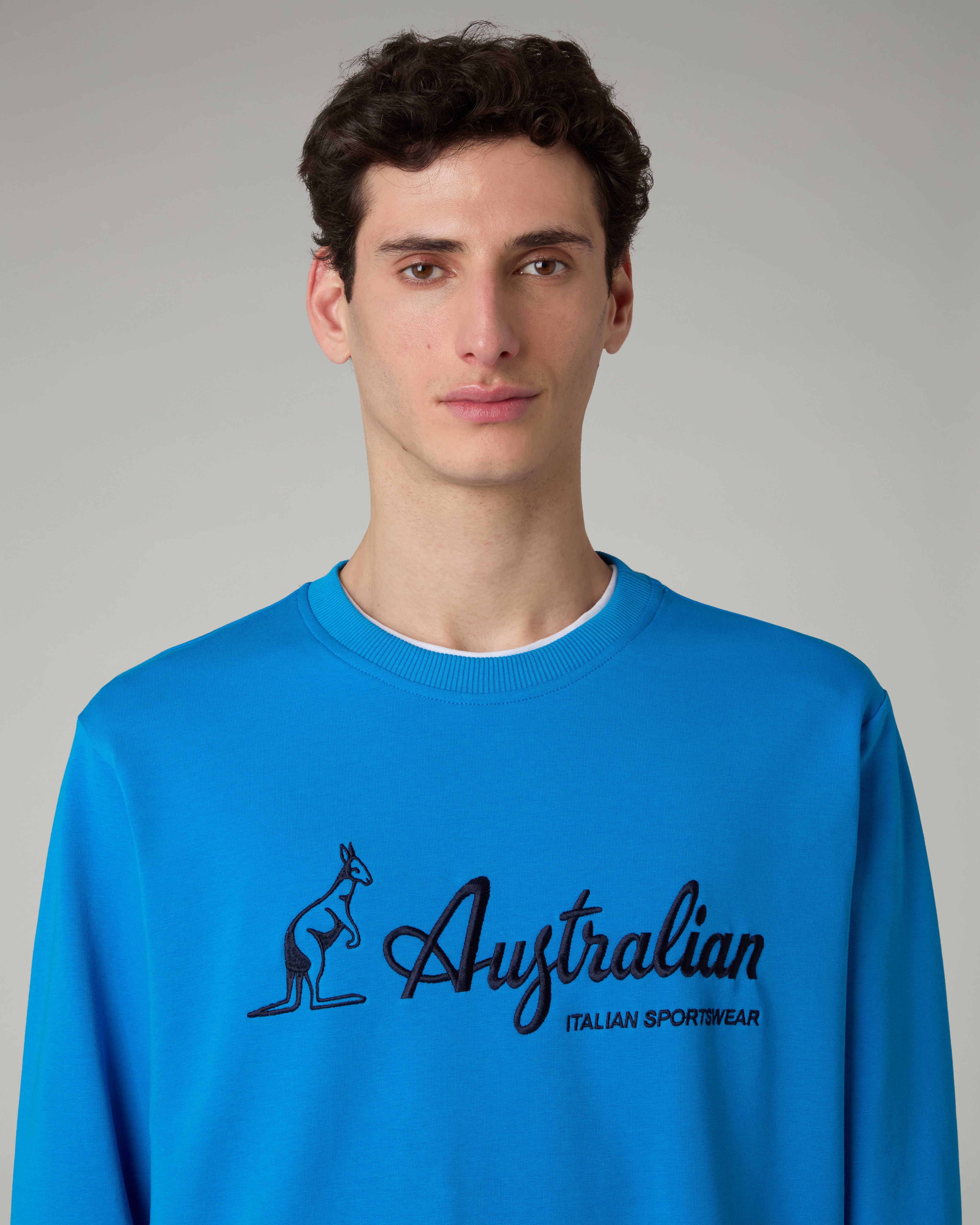 australian-statement-logo-crewneck-felpa-girocollo-blu-capri image 4