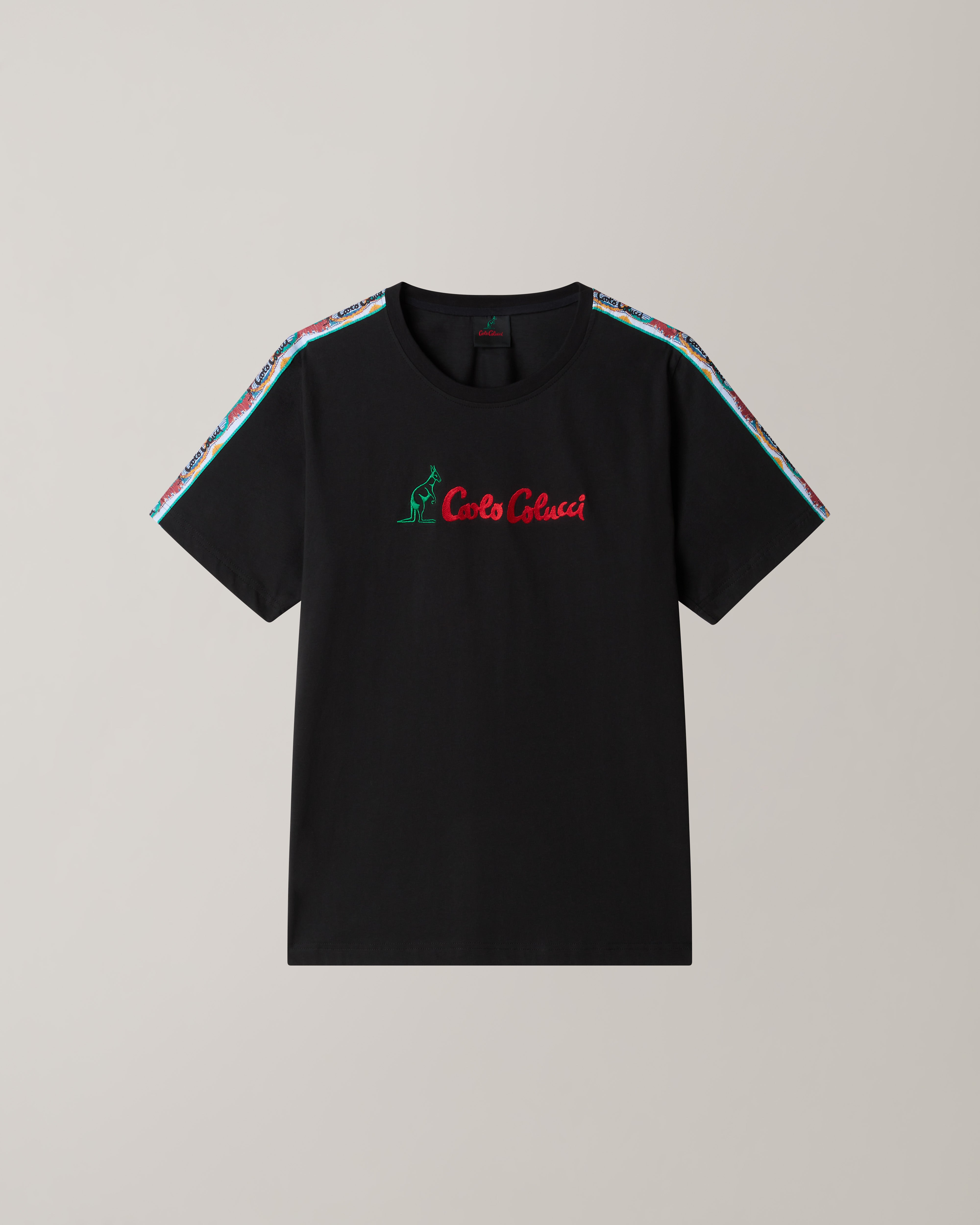 australian-color-tape-t-shirt-carlo-colucci-nera-regular-fit image 5