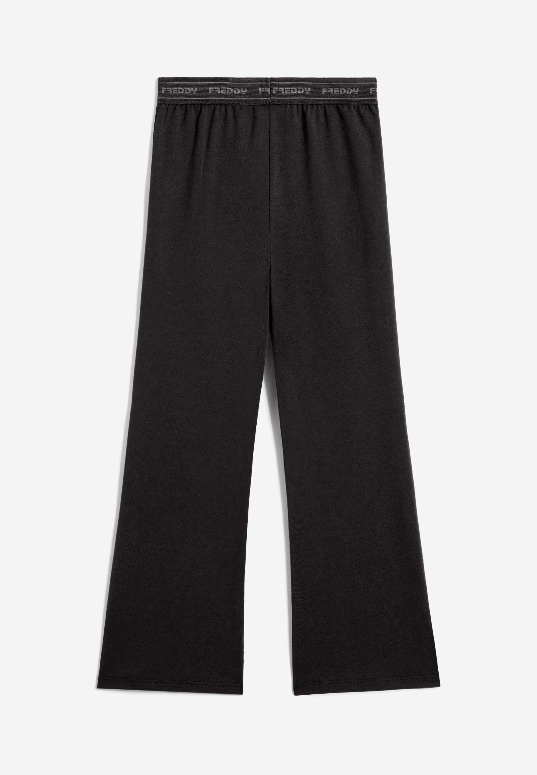 freddy-pantaloni-bambina-fondo-svasato-vita-logata-in-felpa-stretch image 2