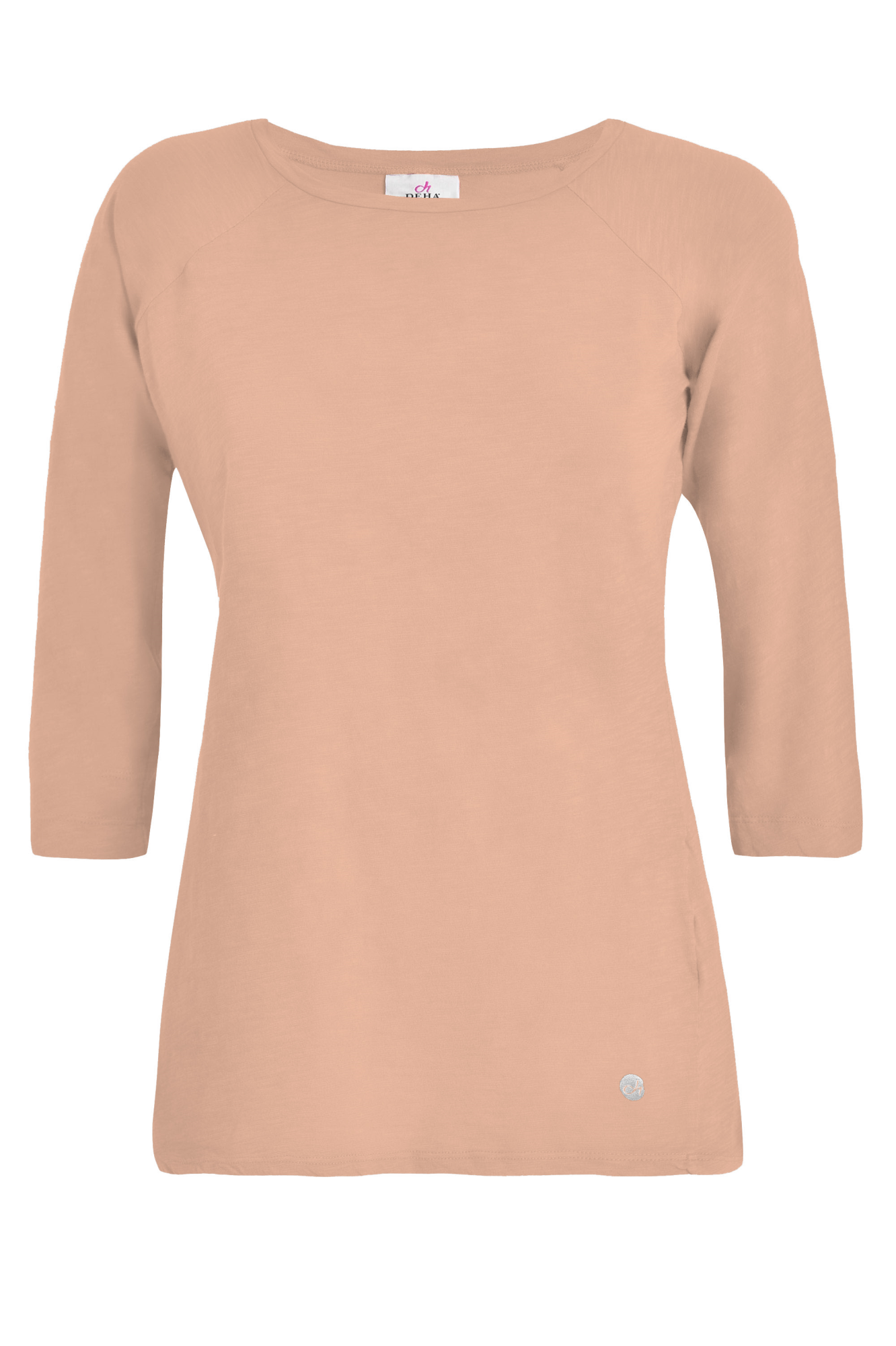 deha-t-shirt-manica-3-4-in-jersey-fiammato-rosa-maglia-cotone image 5