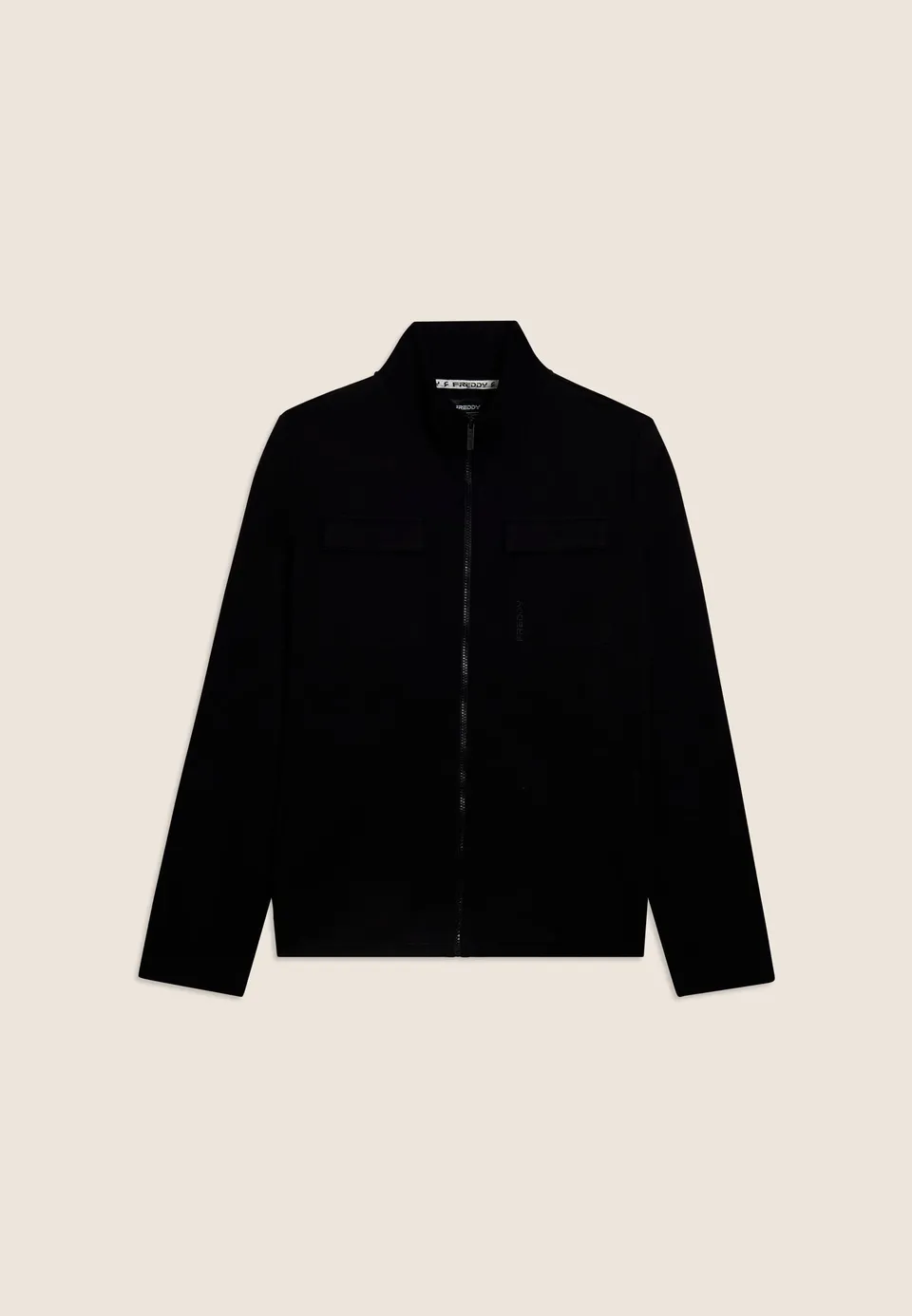 freddy-felpa-uomo-collo-alto-full-zip-in-viscosa-stretch image 1