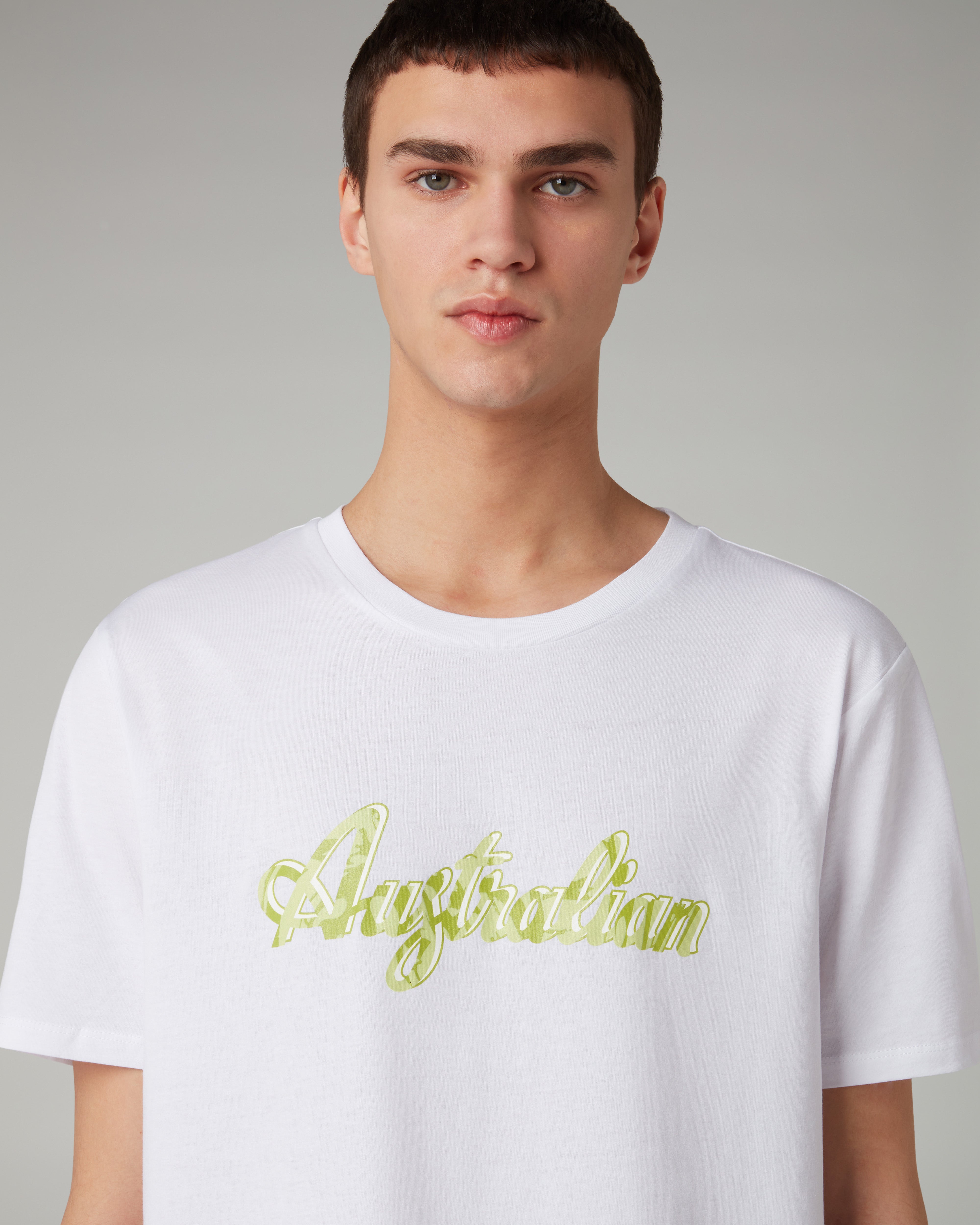 australian-logo-ripple-t-shirt-in-cotone-bianca image 4