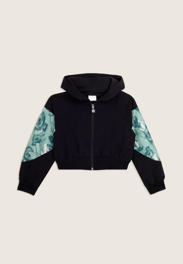 freddy-felpa-junior-full-zip-cropped-color-block-con-cappuccio image 1