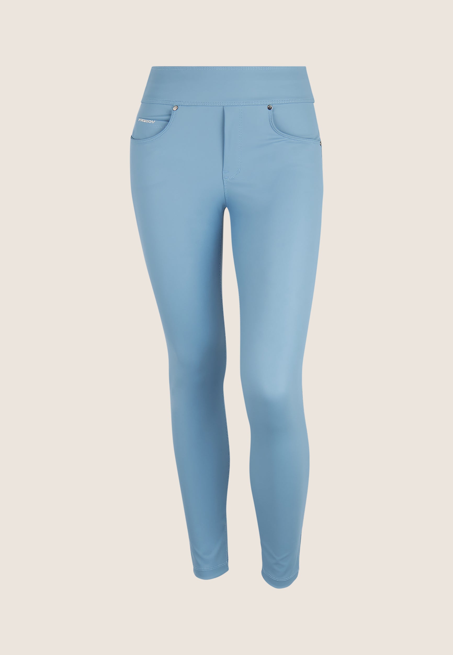 freddy-n-o-w-pantaloni-skinny-vita-media-in-similpelle-matt image 1