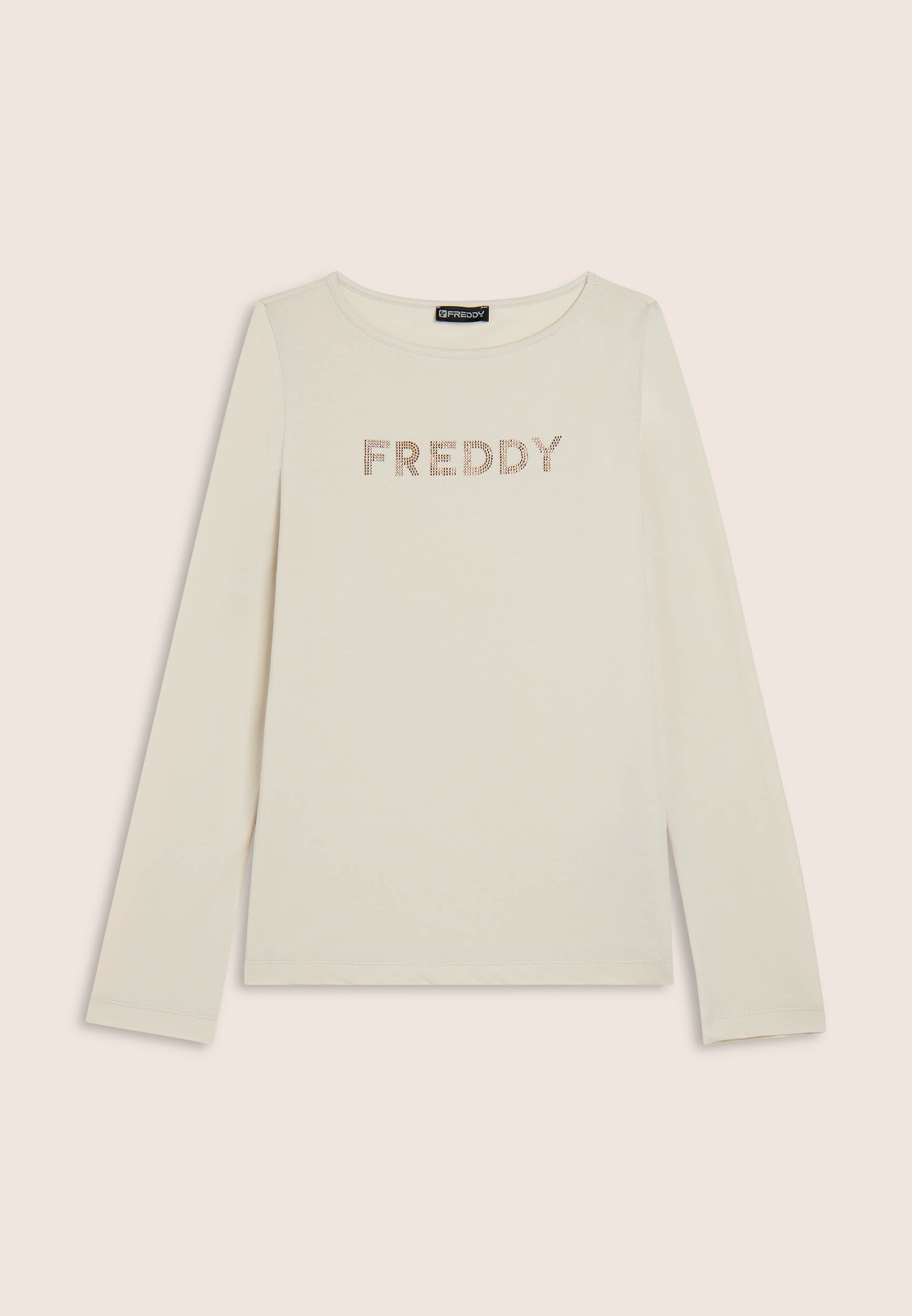 freddy-t-shirt-a-maniche-lunghe-in-jersey-con-logo-freddy-in-strass image 7