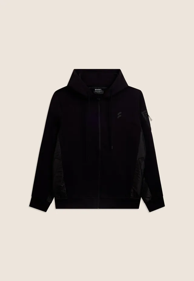 freddy-felpa-uomo-full-zip-con-cappuccio-e-inserti-tecnici image 1