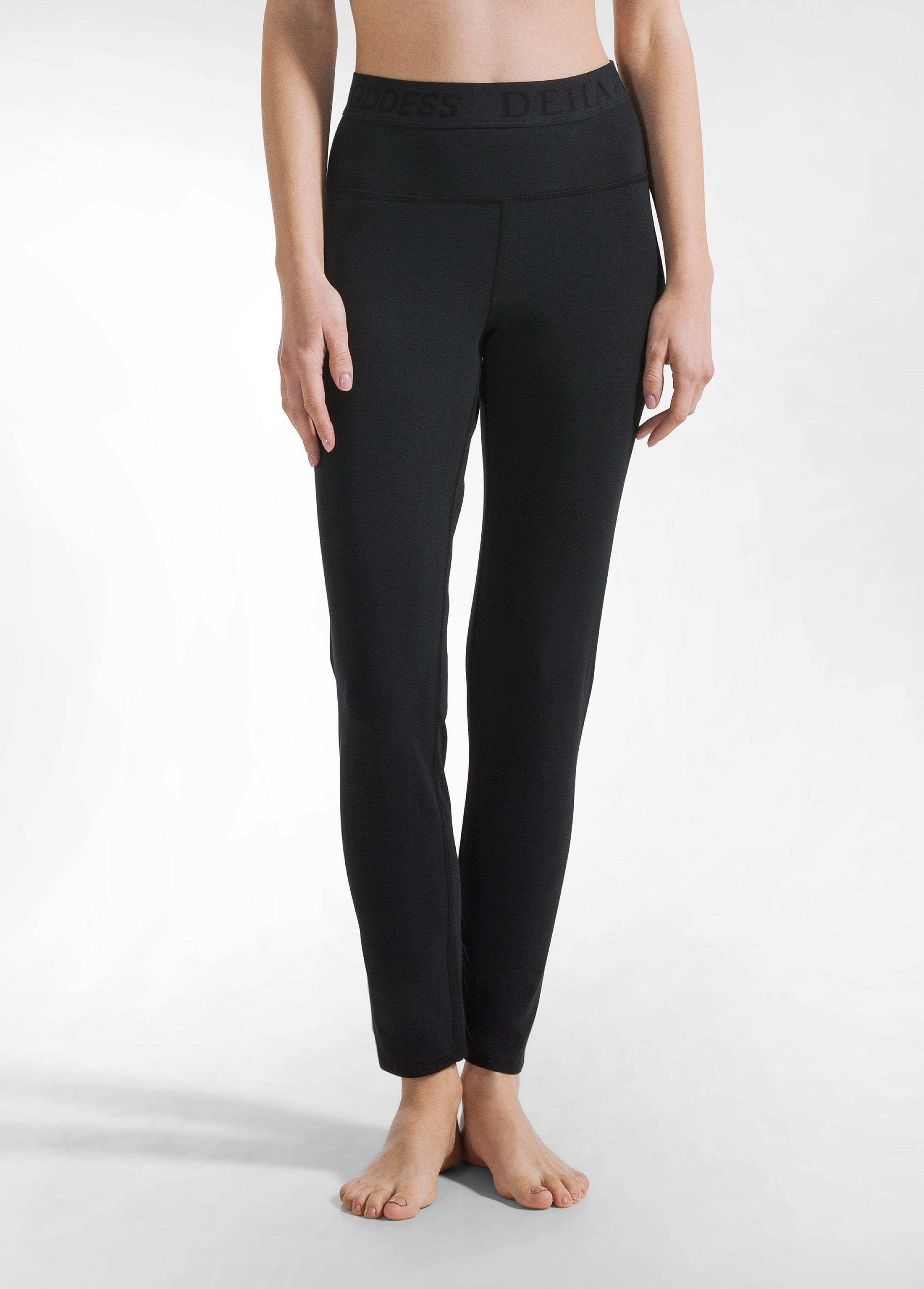 deha-leggings-in-jersey-stretch-con-logo-nero image 2