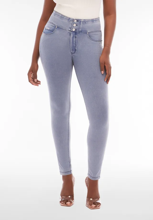 freddy-n-o-w-pantaloni-skinny-vita-alta-jersey-denim-con-strass image 1