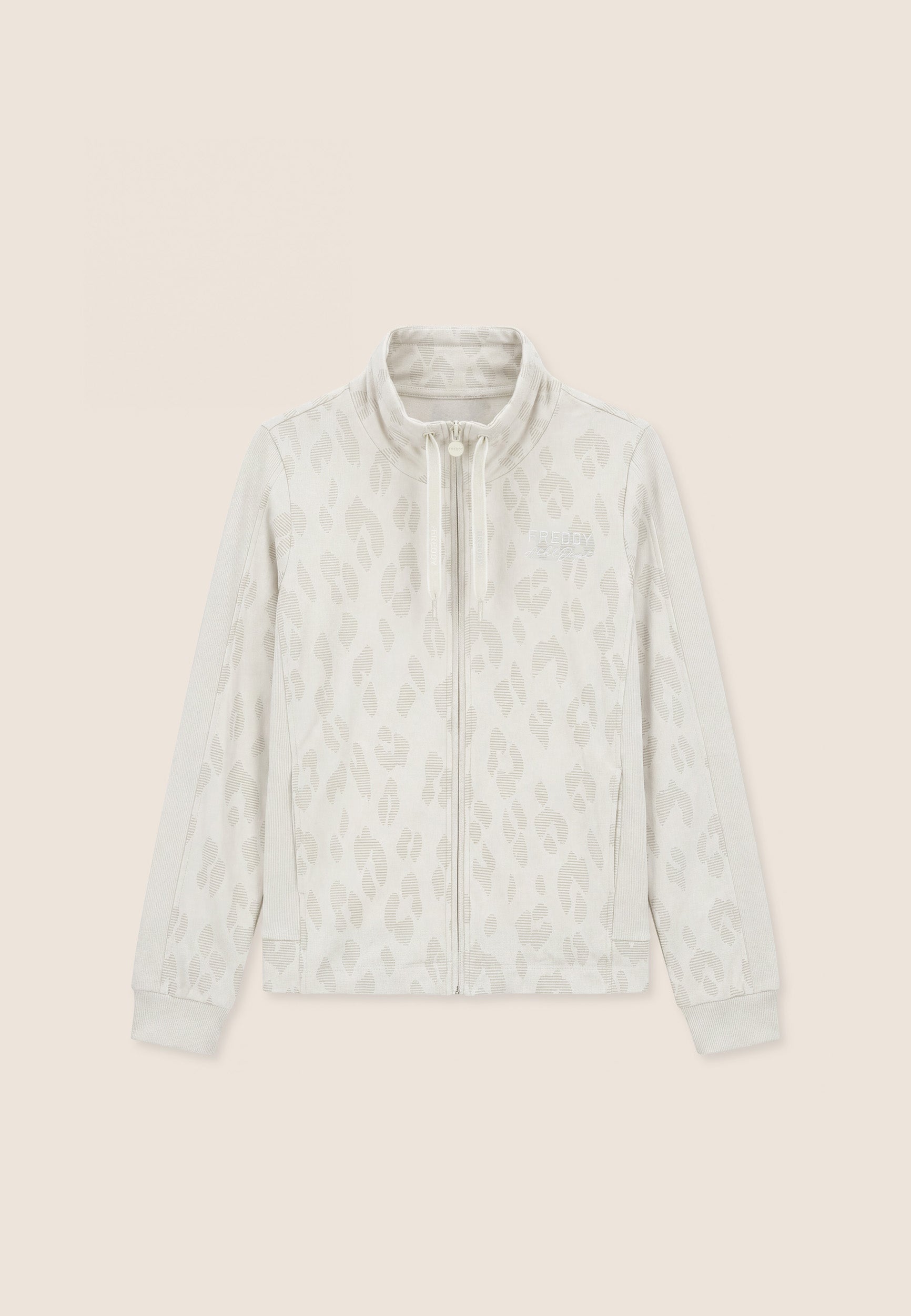 freddy-felpa-donna-stampa-leopardata-con-zip-e-collo-alto image 1