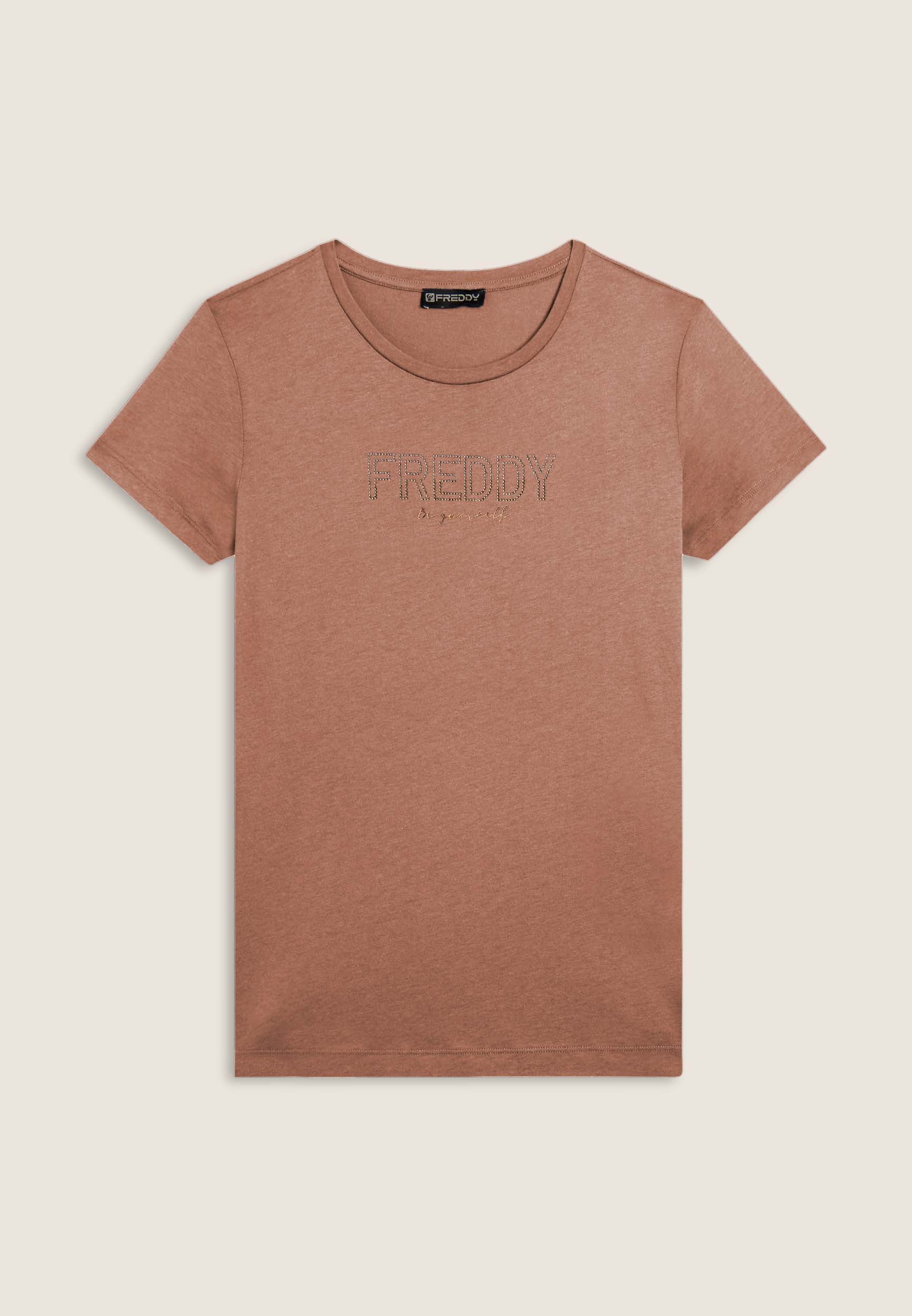 freddy-t-shirt-donna-con-spacchi-laterali-e-logo-in-strass image 8