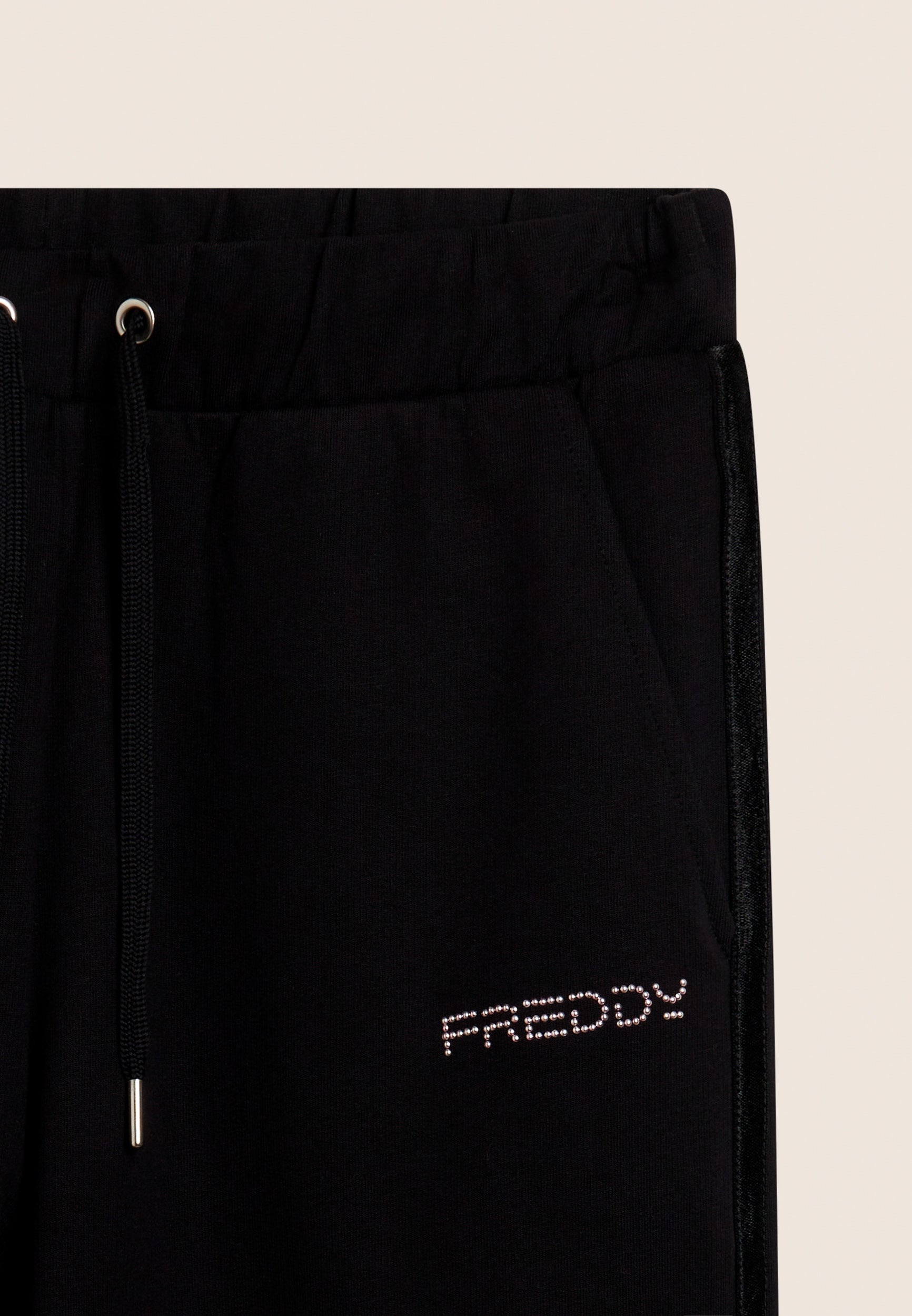 freddy-pantaloni-sportivi-cropped-comfort-wide-leg-jersey-cotone image 8