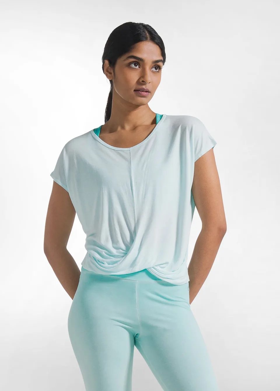 deha-t-shirt-yoga-con-nodo-frontale-blu image 1