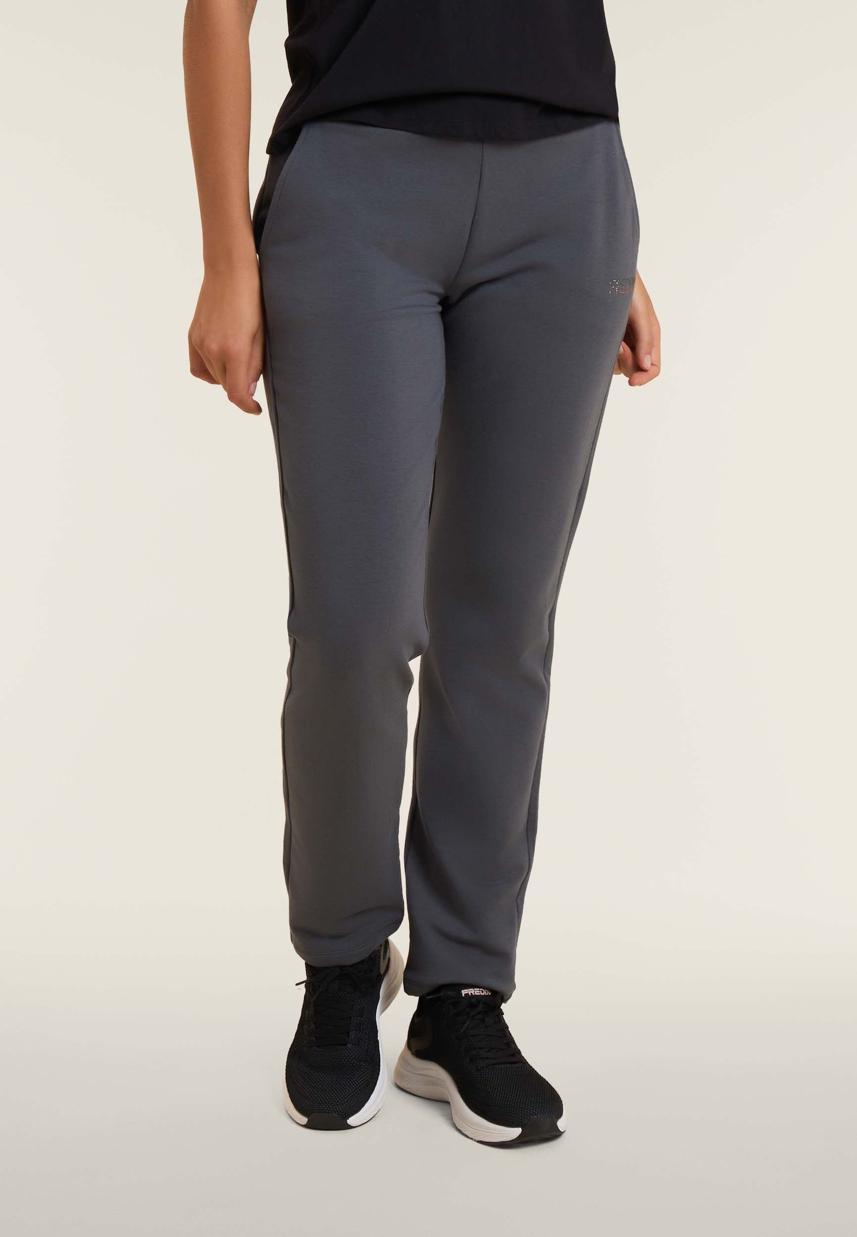 freddy-pantaloni-sportivi-donna-felpa-modal-fondo-dritto-logo-strass image 1