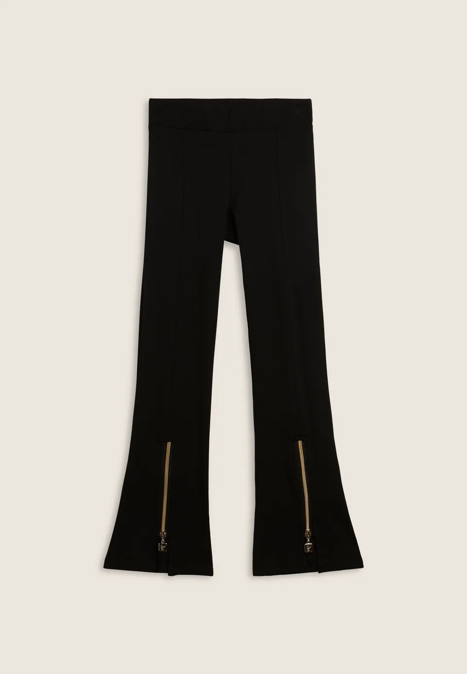 freddy-pantaloni-bambina-flare-cotone-elasticizzato-con-zip-dorate image 1