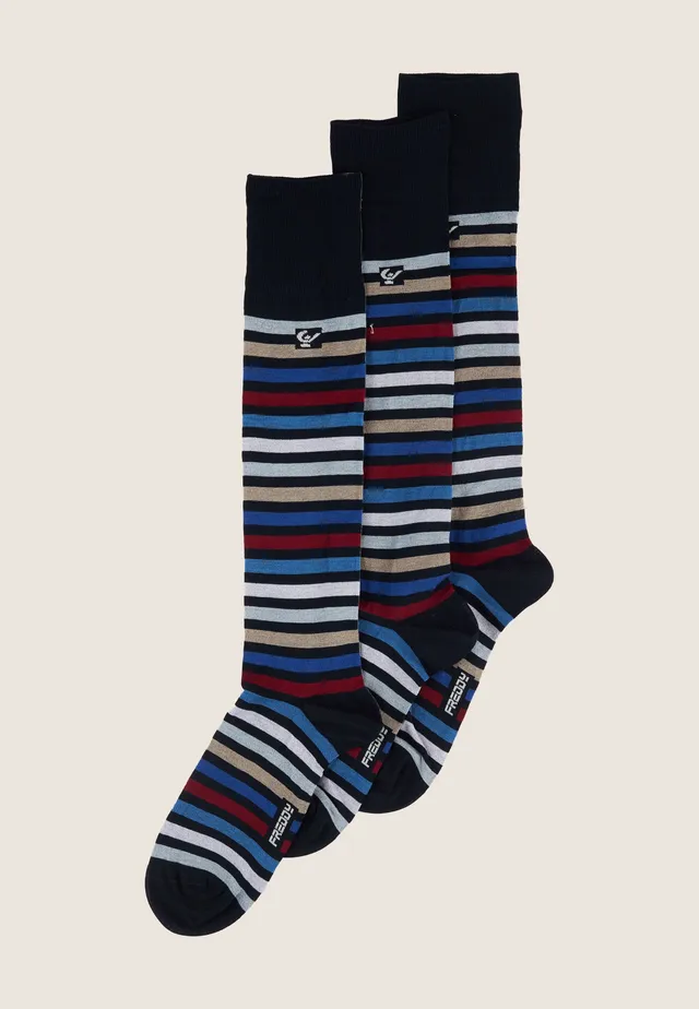 freddy-pack-3-calzini-lunghi-a-righe-in-cotone-elasticizzato image 1