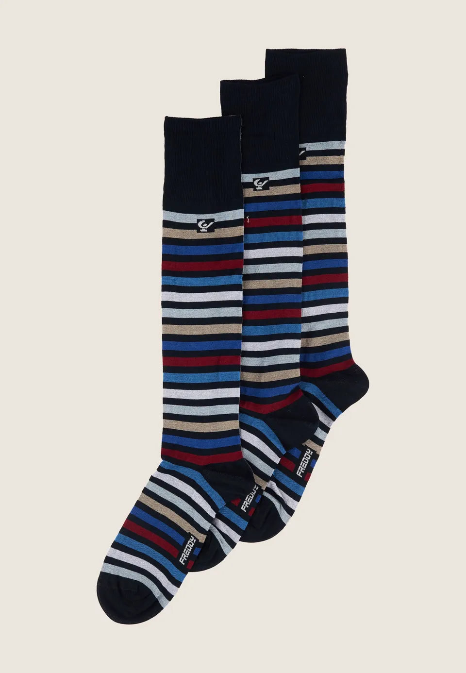 freddy-pack-3-calzini-lunghi-a-righe-in-cotone-elasticizzato image 1