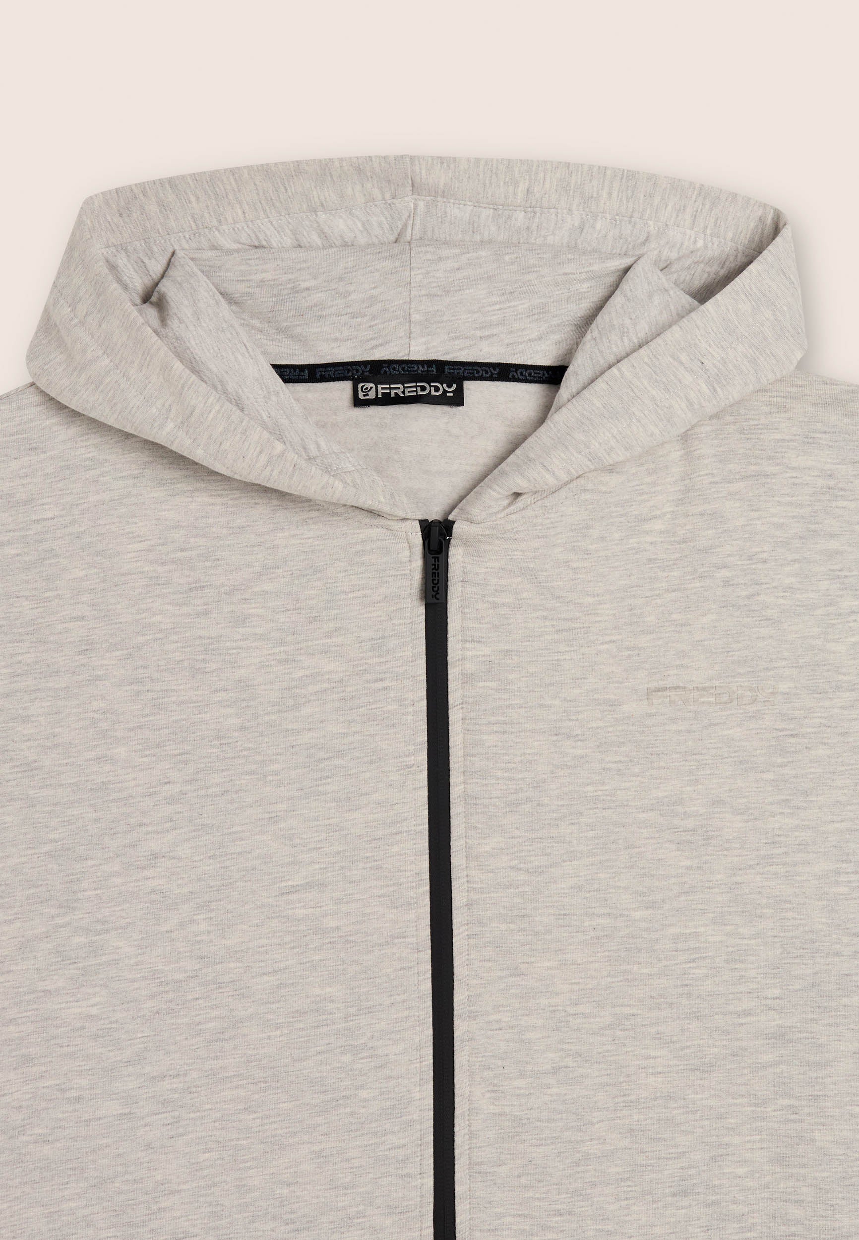 freddy-felpa-full-zip-con-cappuccio-m-lange-e-stampa-lucida image 3