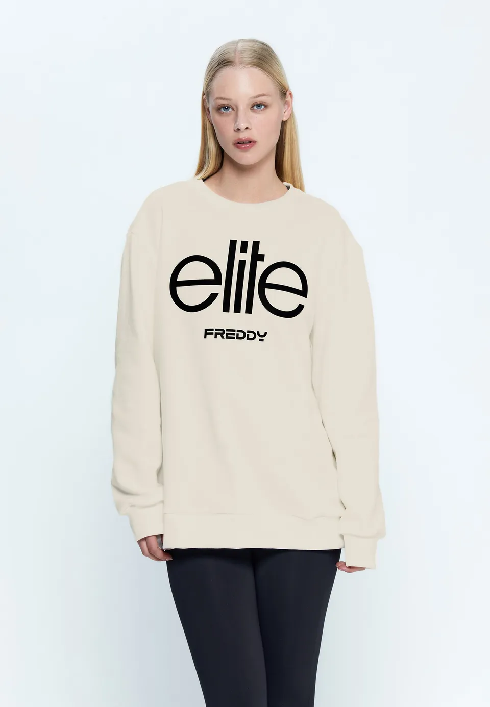 freddy-felpa-unisex-girocollo-off-white-in-cotone-con-ricamo-elite image 1