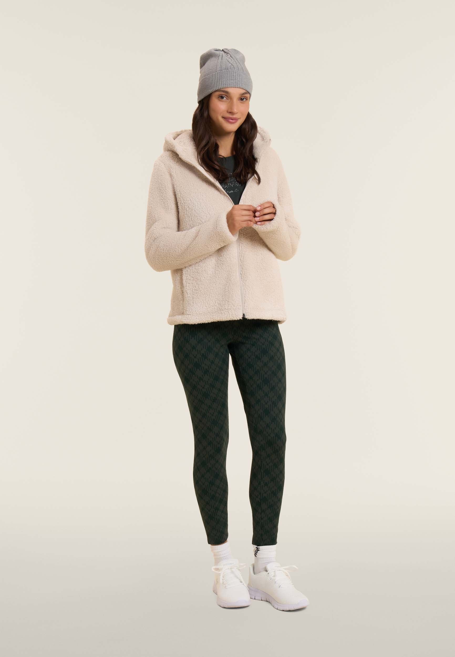 freddy-felpa-donna-in-pile-sherpa-con-cappuccio-e-zip image 2