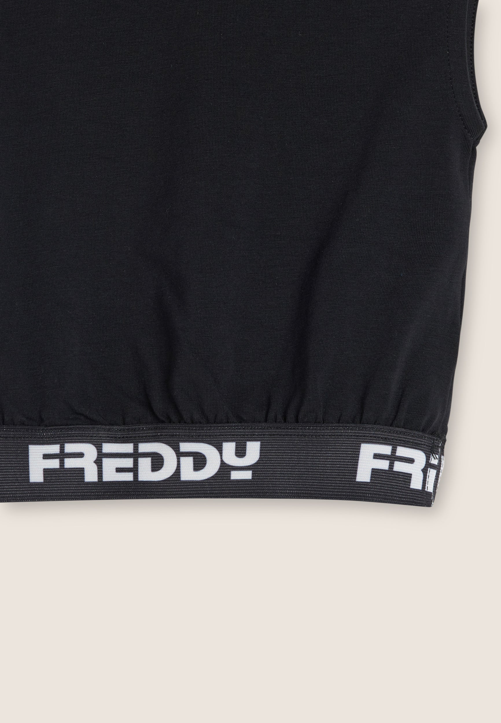freddy-top-senza-maniche-comfort-fit-cropped-in-cotone-elasticizzato-con-elastic image 3