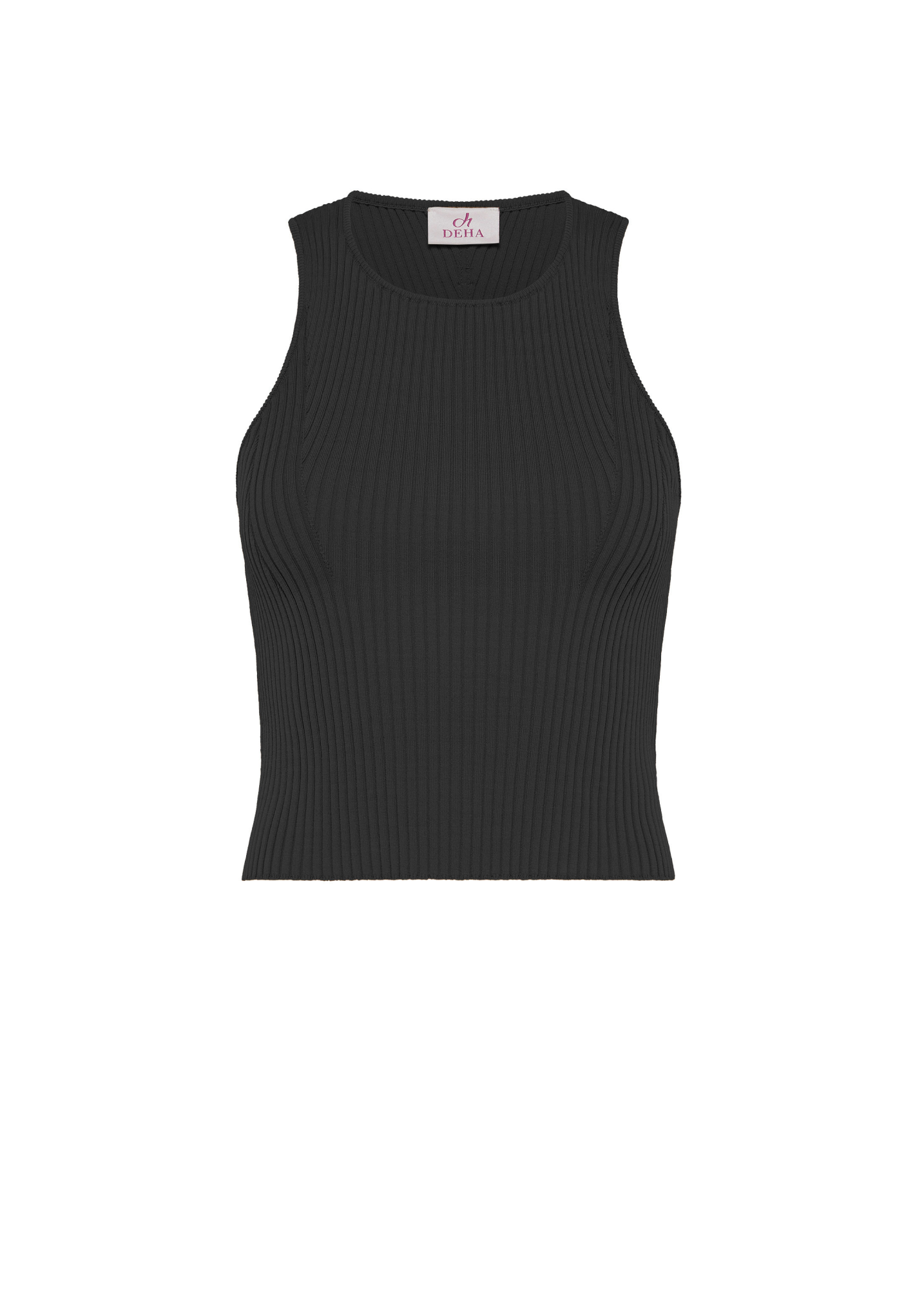 deha-top-a-coste-in-maglia-di-rayon-nero-top-comfort image 5