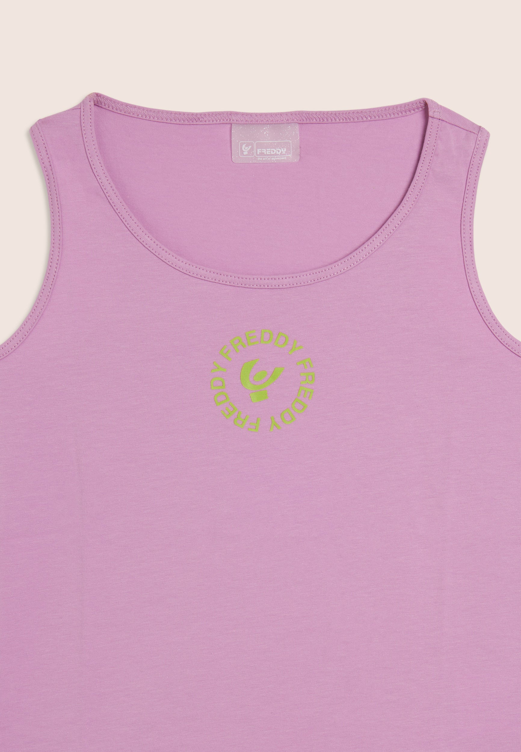 canotta-girocollo-freddy-con-logo-top-sportivo-donna-regular-fit-in-cotone-elast image 3