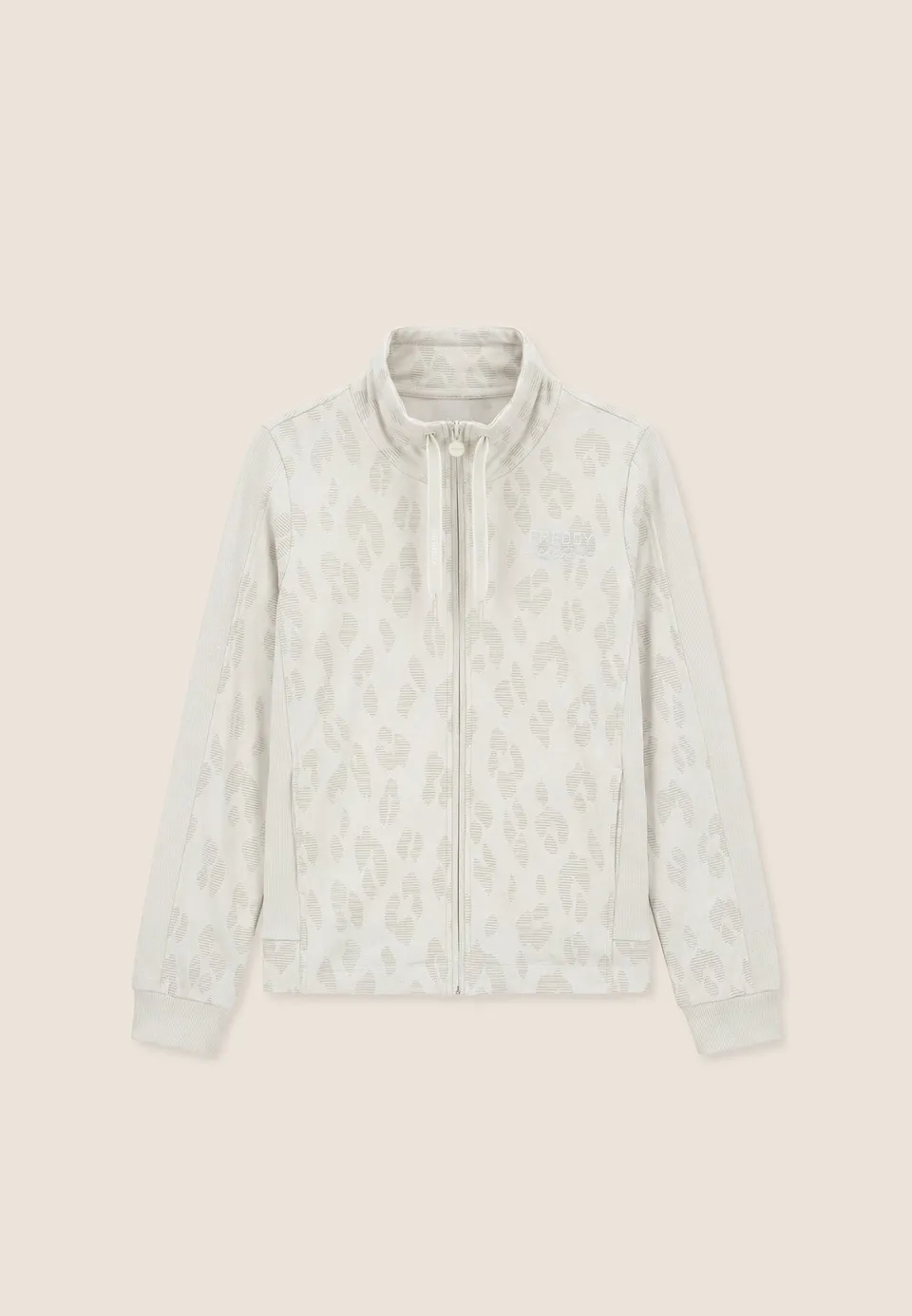 freddy-felpa-donna-stampa-leopardata-con-zip-e-collo-alto image 1