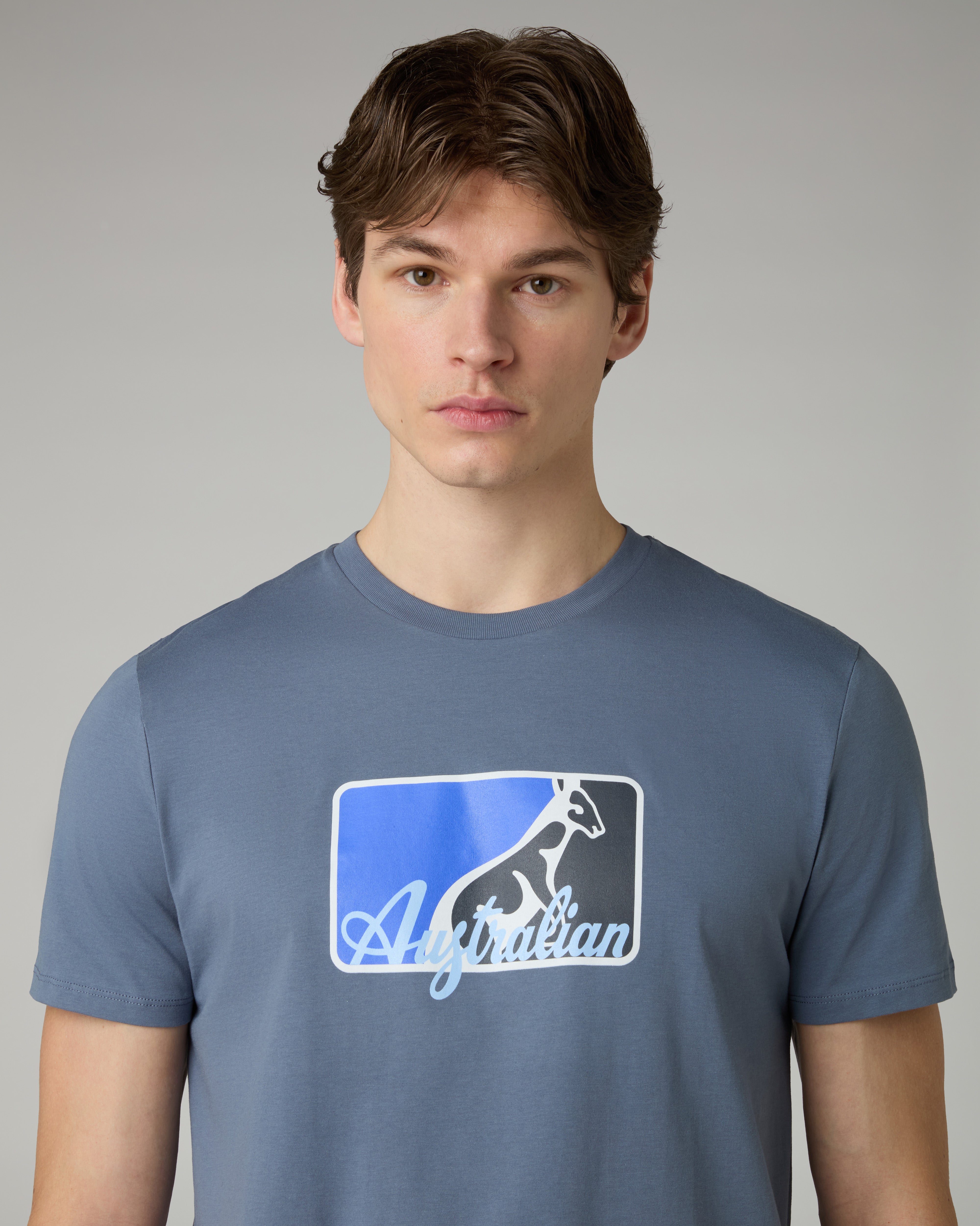australian-league-cotton-t-shirt-maglietta-cotone-grigio-flint-stone image 4