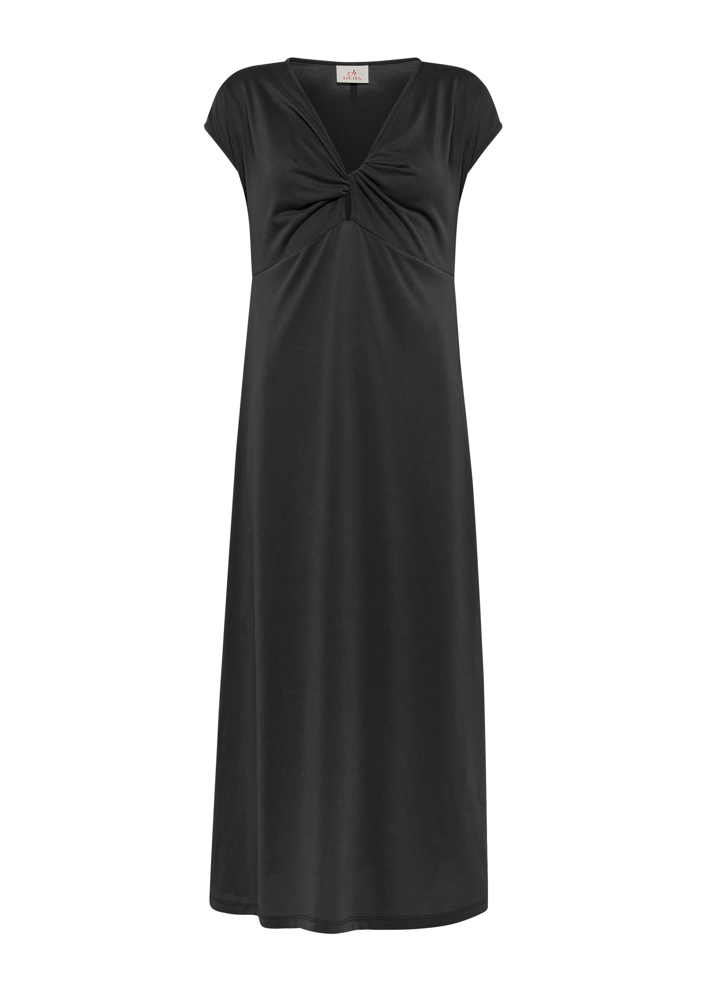 deha-d22030-abito-mezza-manichetta-in-modal-nero image 1