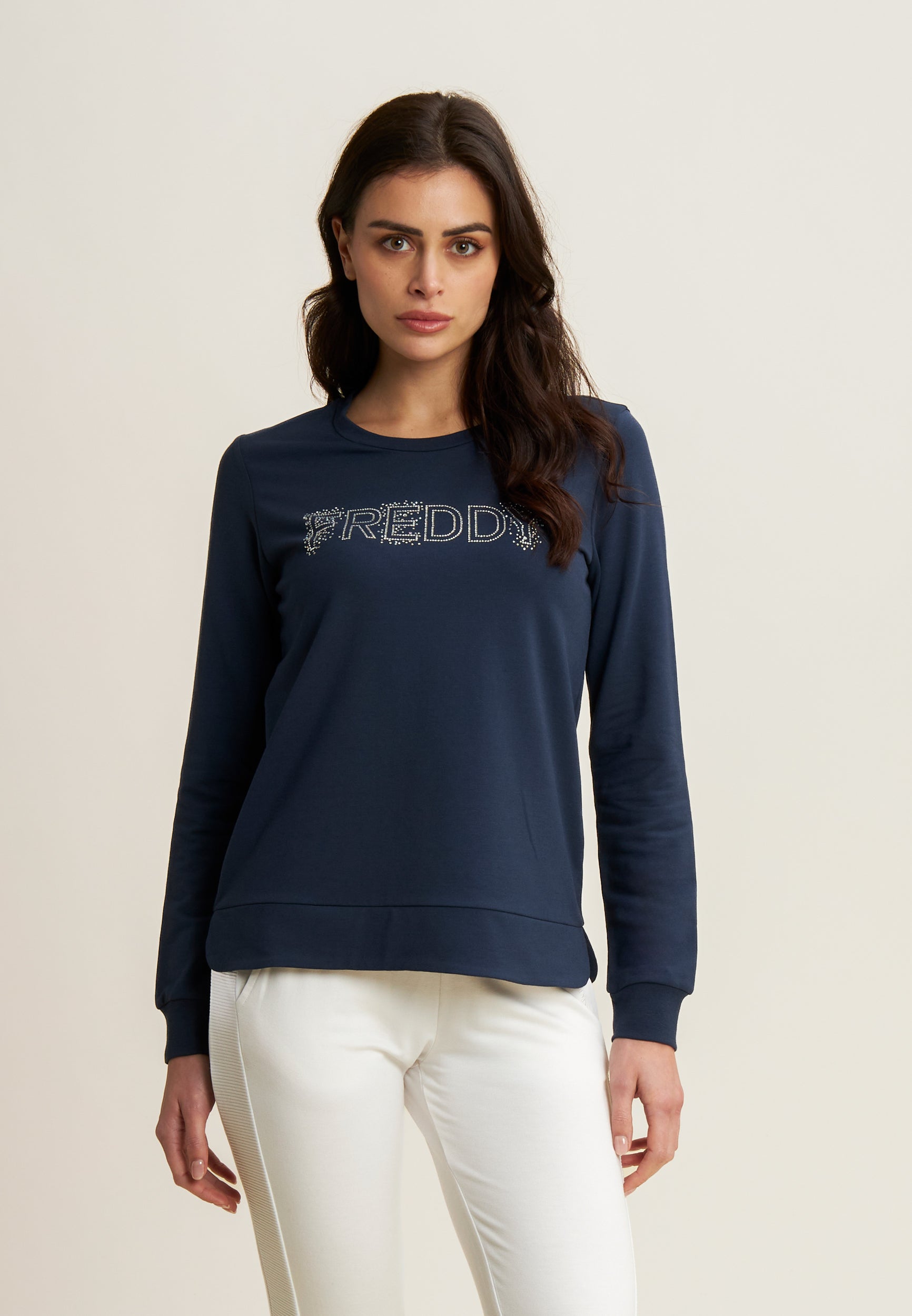 freddy-felpa-girocollo-donna-logo-freddy-in-strass image 8