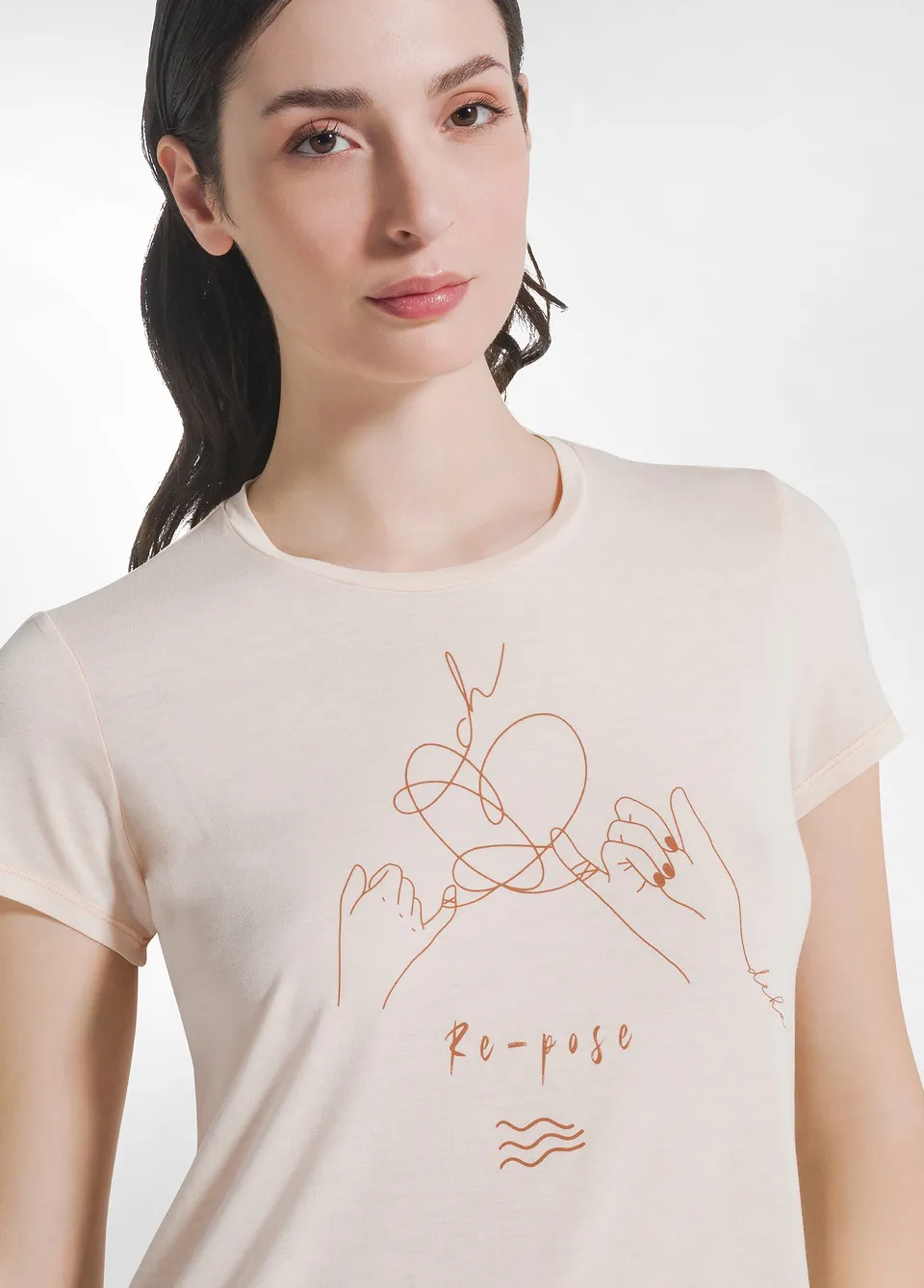 deha-t-shirt-viscosa-grafica-yoga-rosa-yoga-essentials-donna image 1