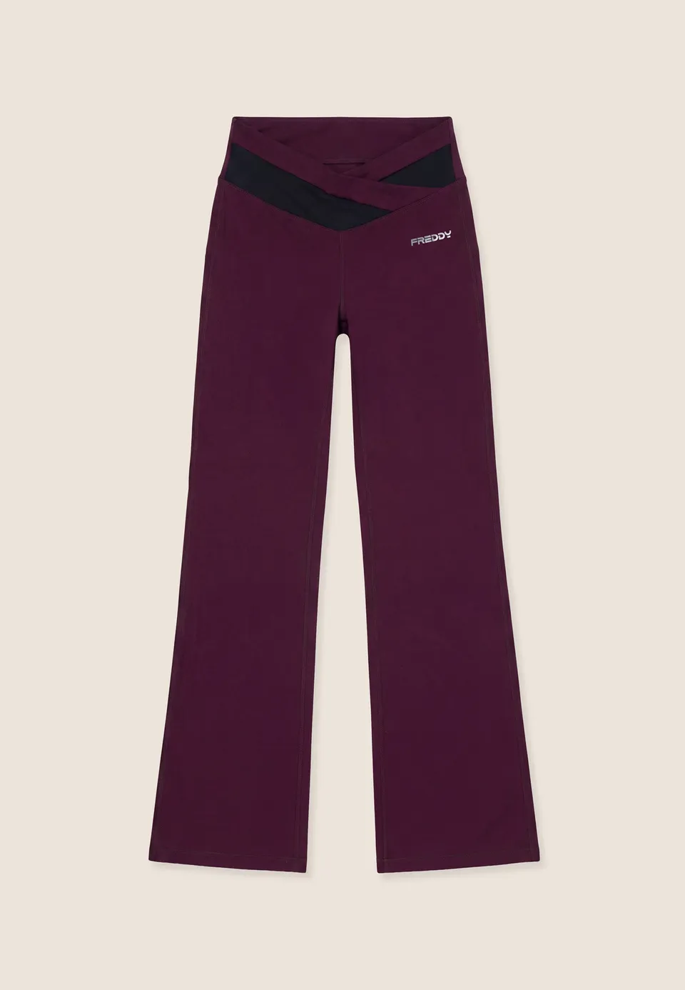 freddy-leggings-flare-mano-pesca-vita-alta-a-incrocio image 1
