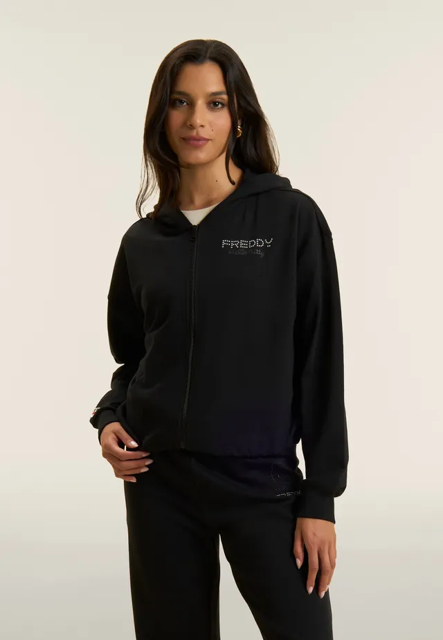 freddy-felpa-con-cappuccio-zip-e-stampa-hello-kitty image 1