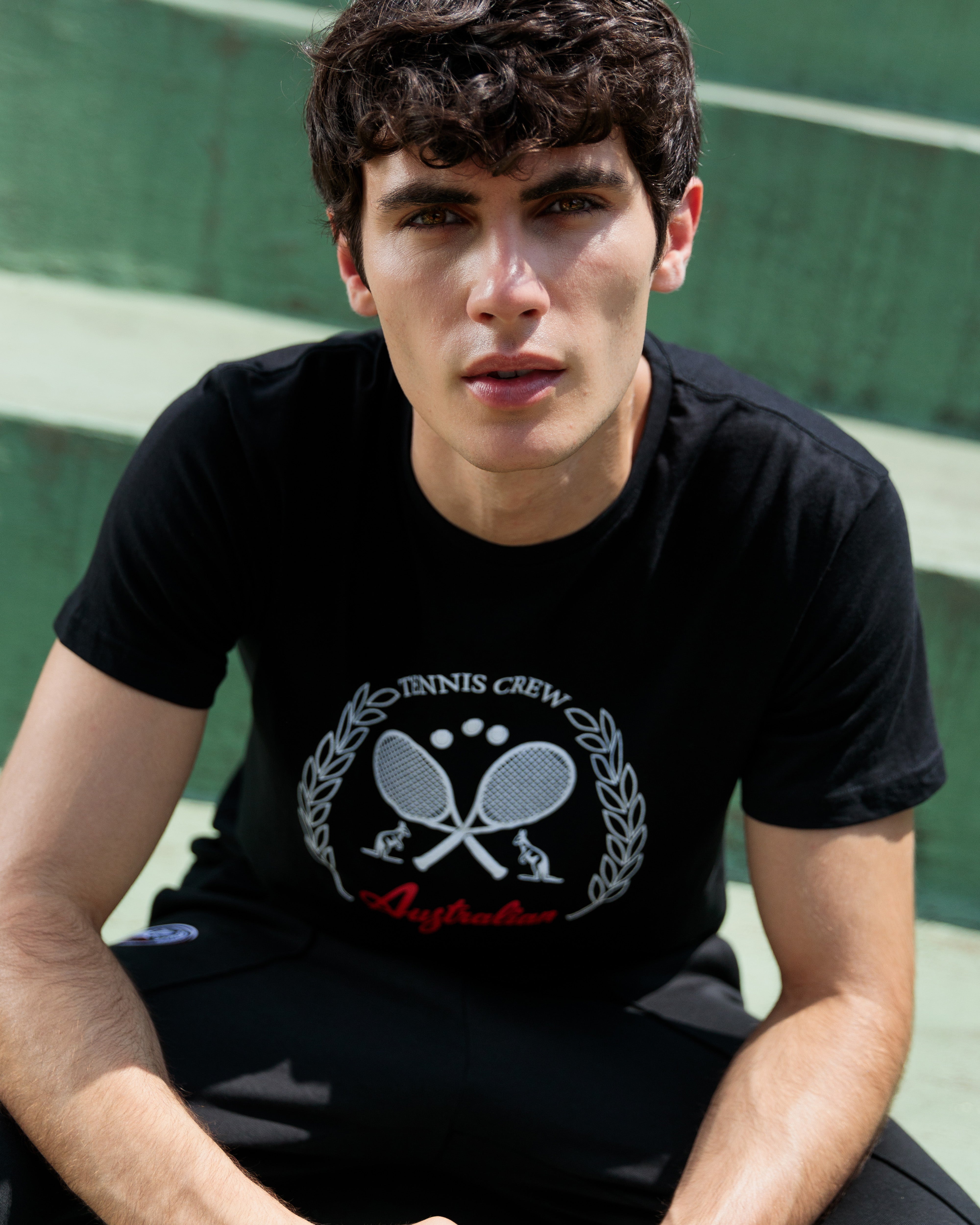 australian-tennis-crew-t-shirt-cotone-nero image 2