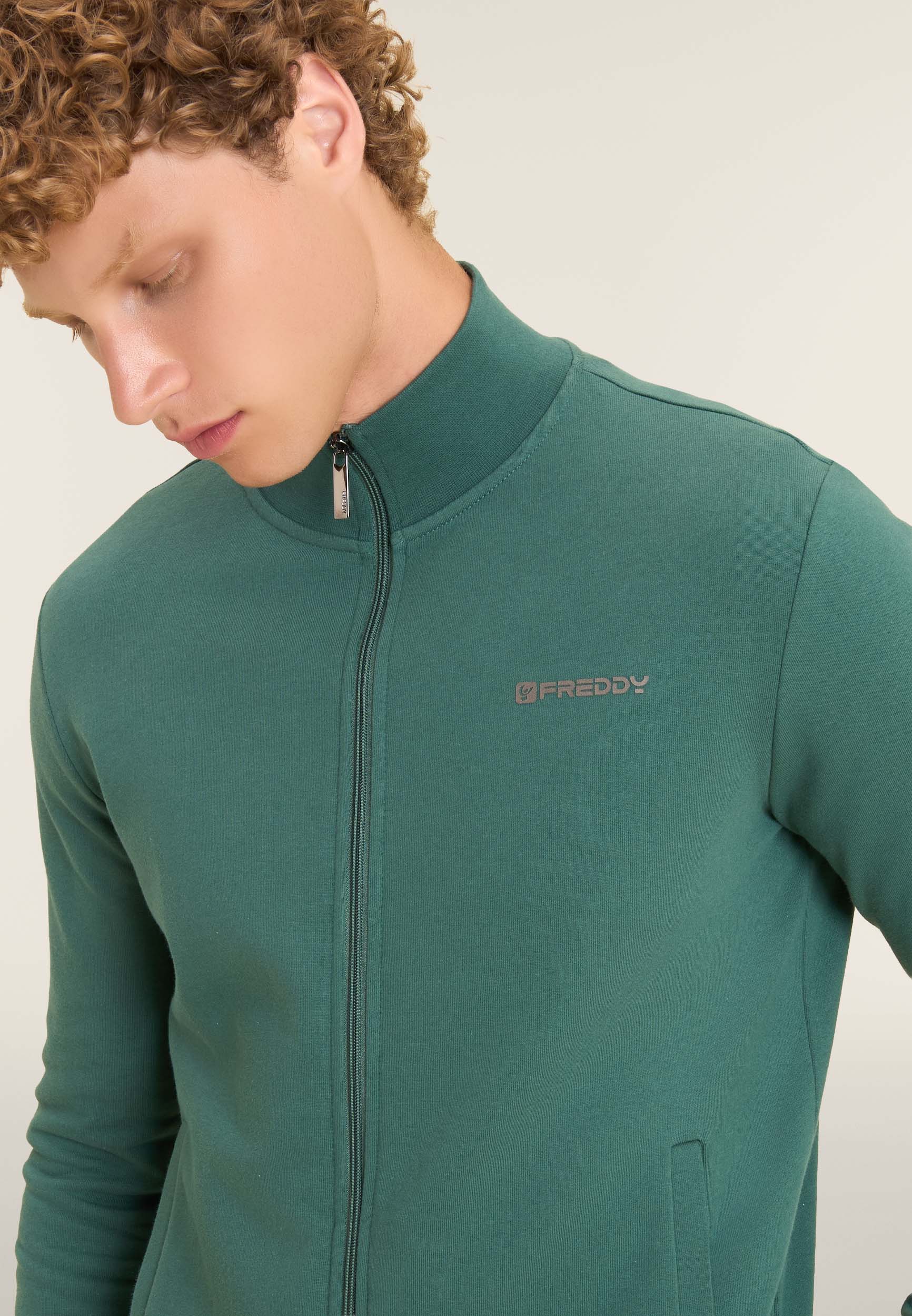 freddy-felpa-uomo-full-zip-collo-alto-in-cotone image 4