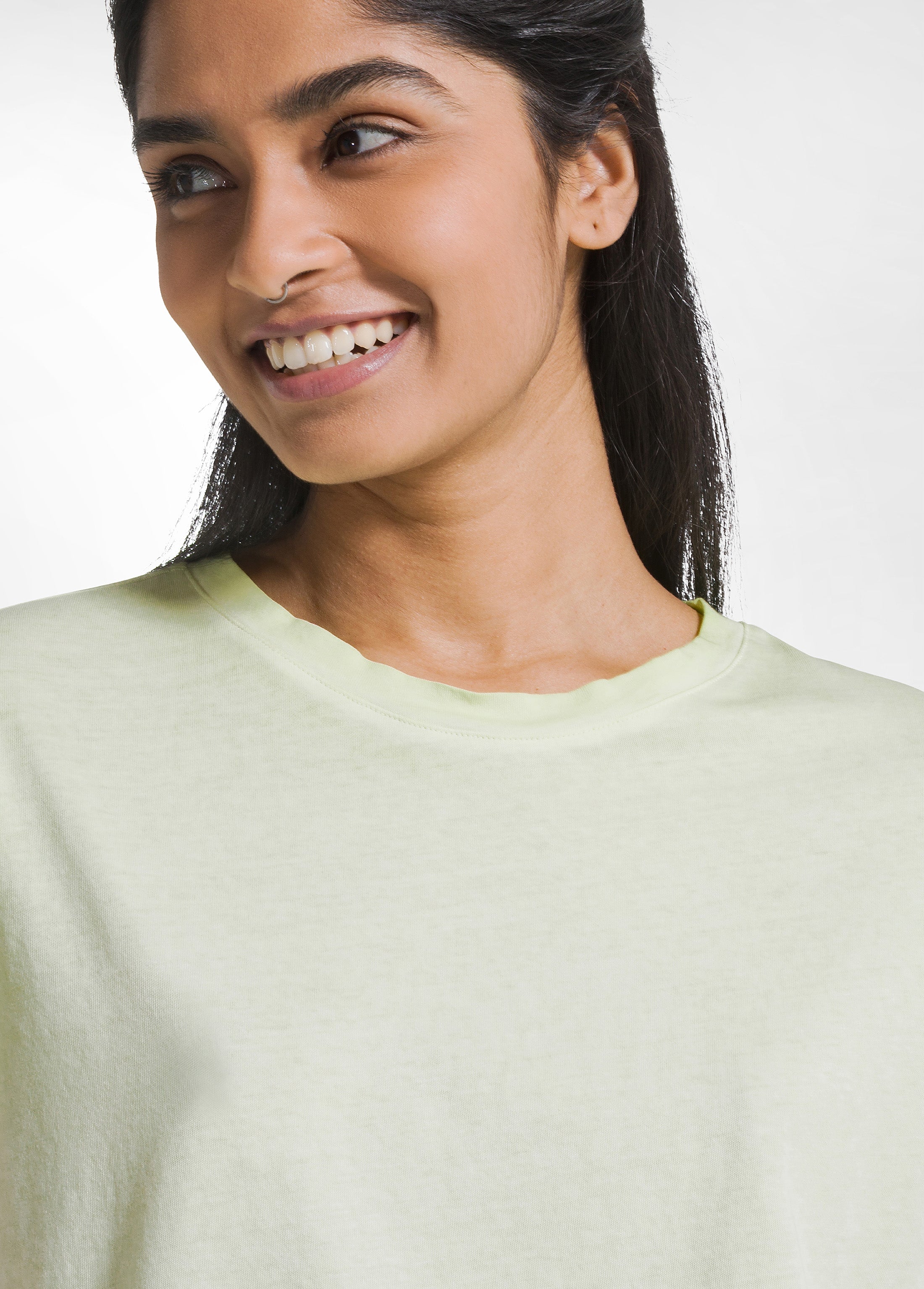 deha-d42780-t-shirt-gialla-effetto-sfumato-in-cotone-organico image 3