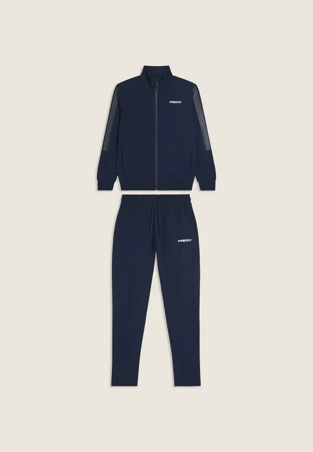 freddy-wr-up-tuta-uomo-full-zip-collo-alto-in-french-terry-con-bande image 1