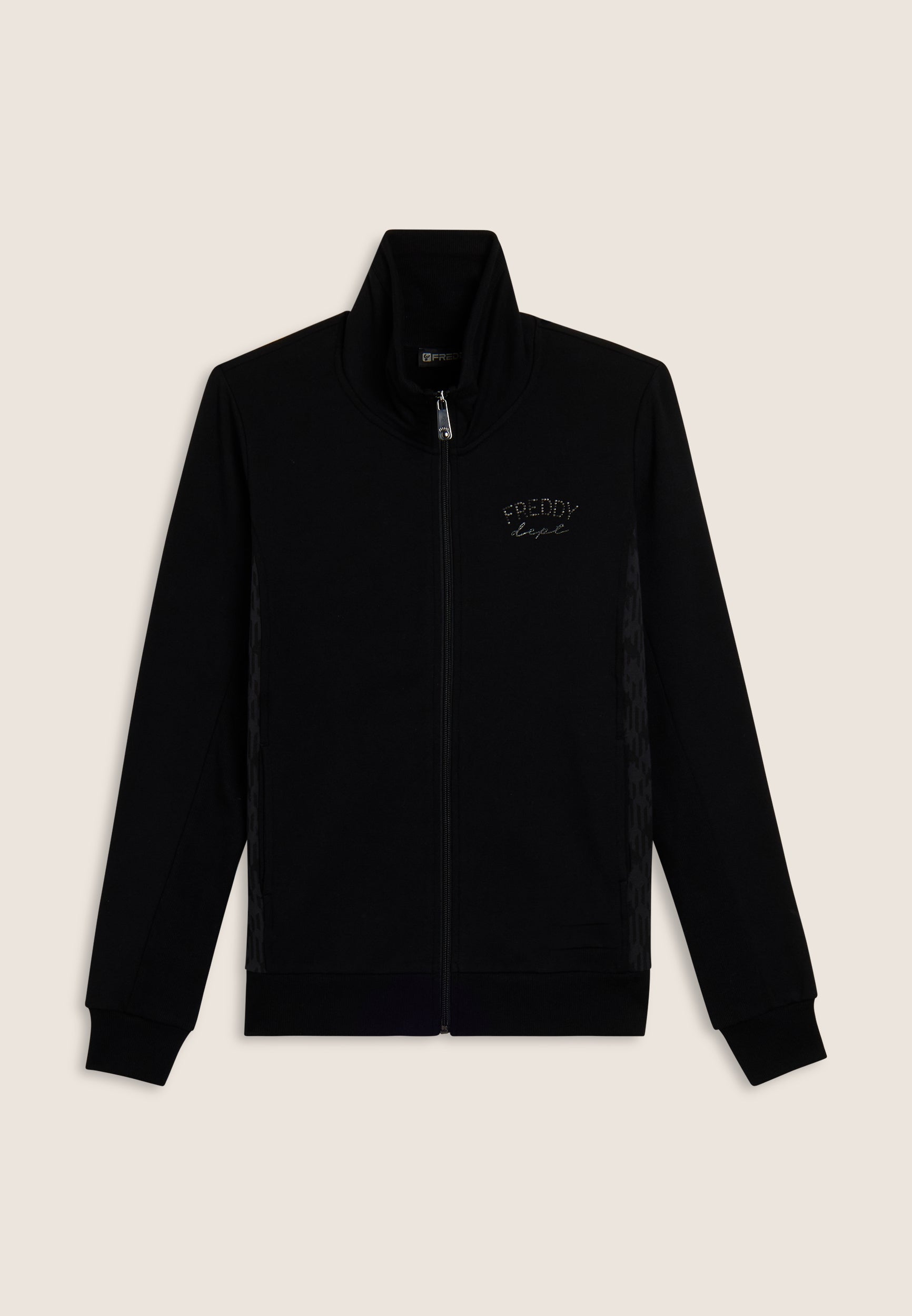 felpa-donna-freddy-full-zip-regular-fit-collo-alto-con-inserti-geometrici image 8