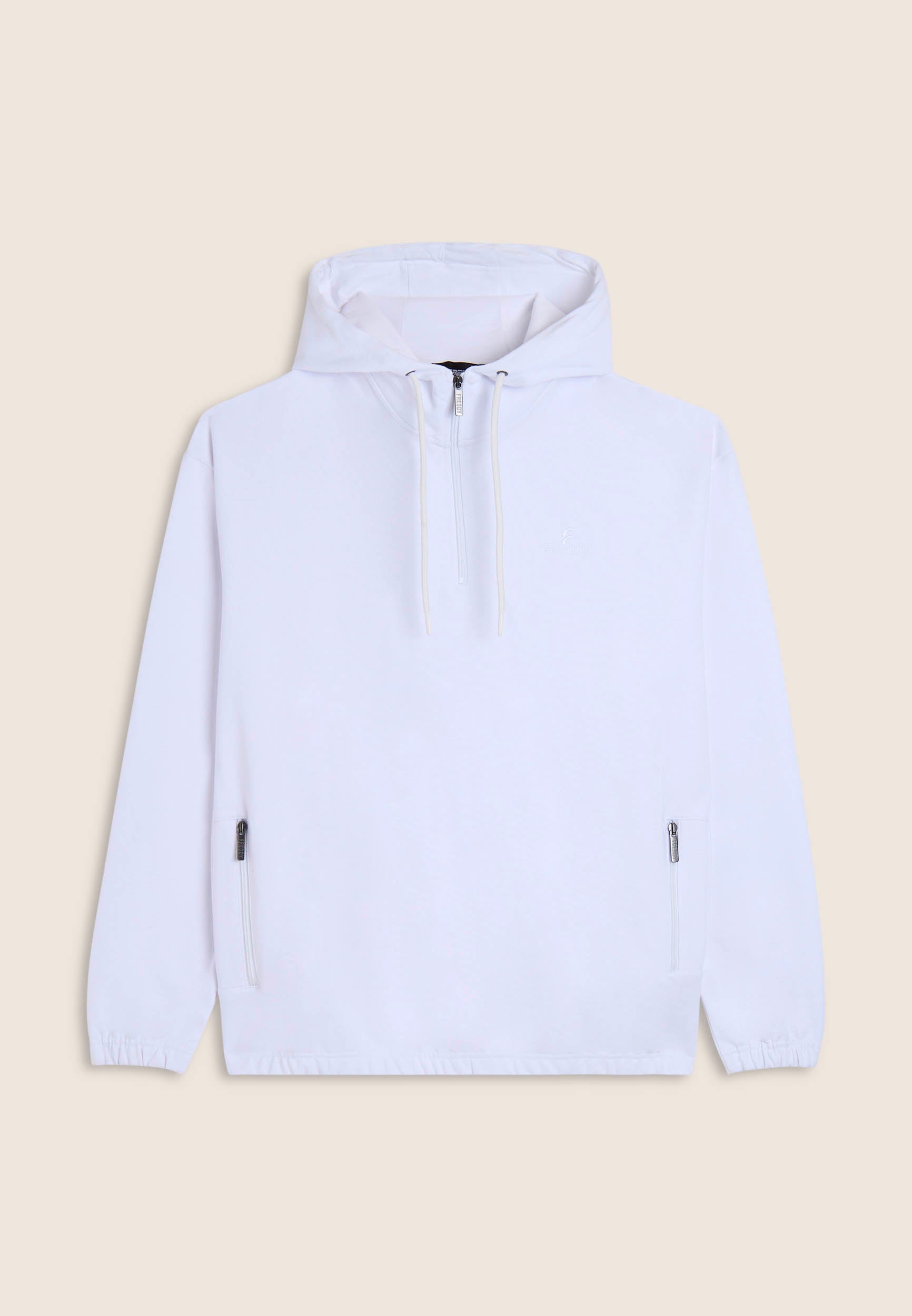 freddy-felpa-donna-con-mezza-zip-e-cappuccio-regolabile-in-cotone image 7